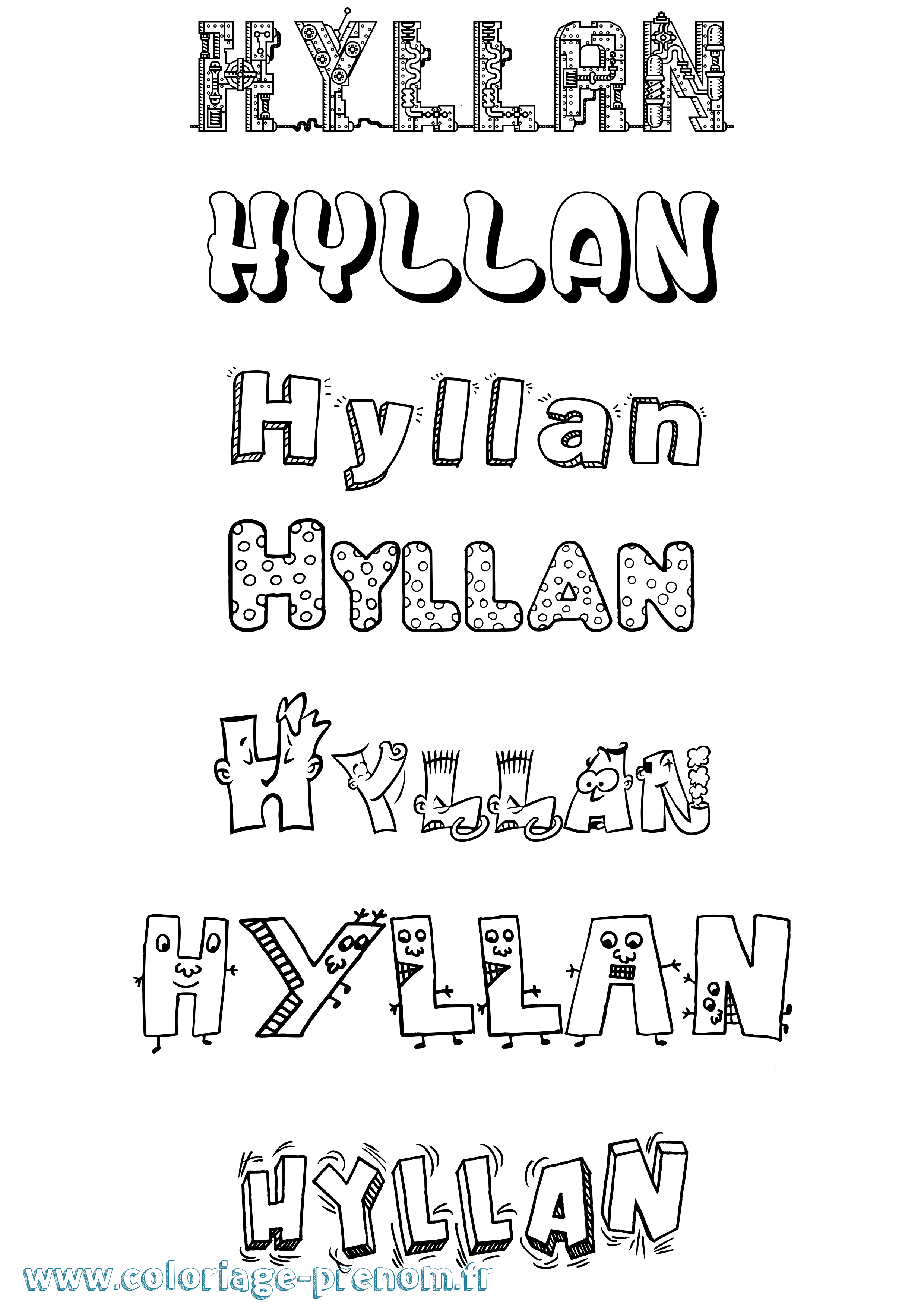 Coloriage Hyllan Fun Coloriage prénom Hyllan Fun
