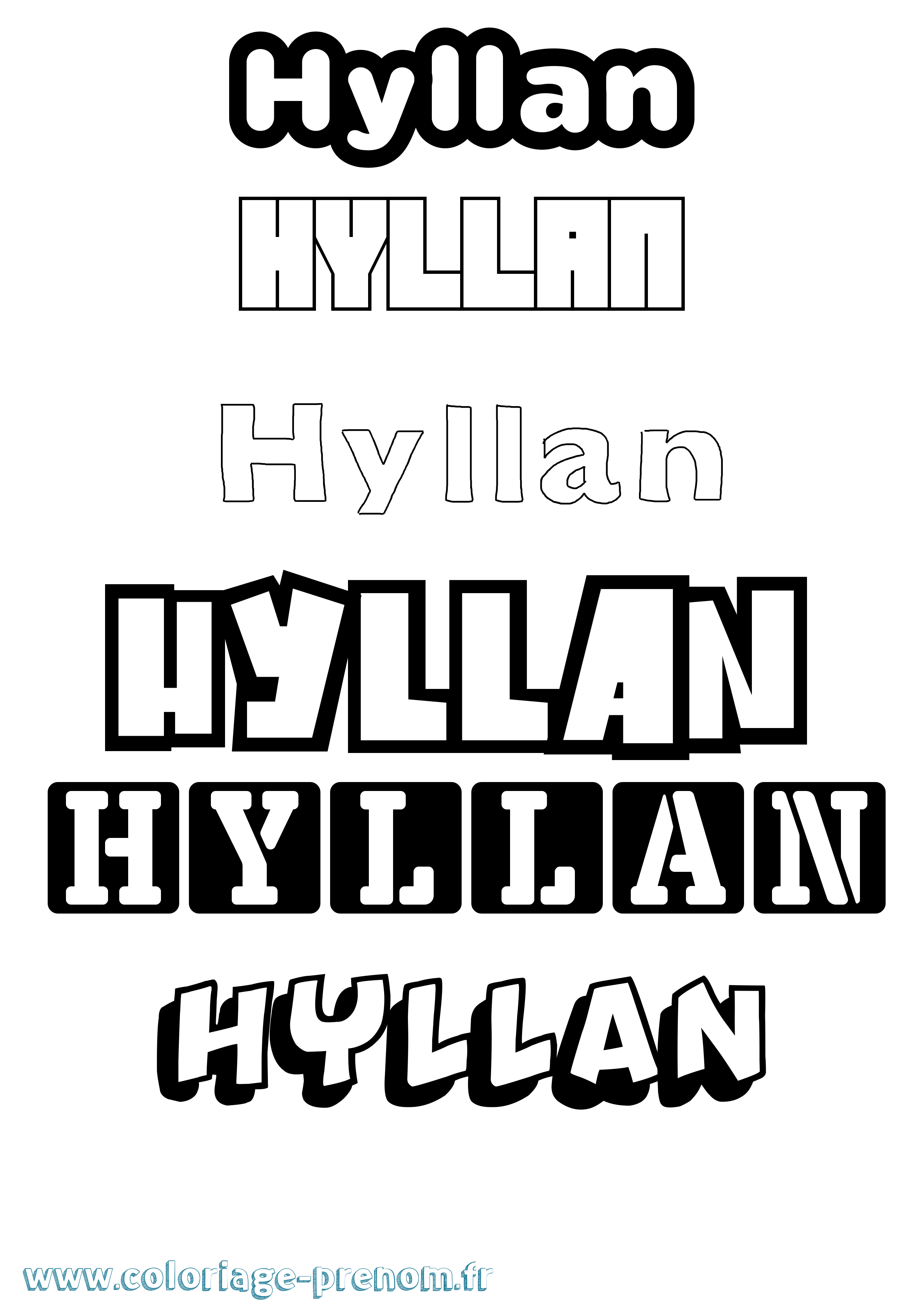 Coloriage Hyllan Simple Coloriage prénom Hyllan Simple