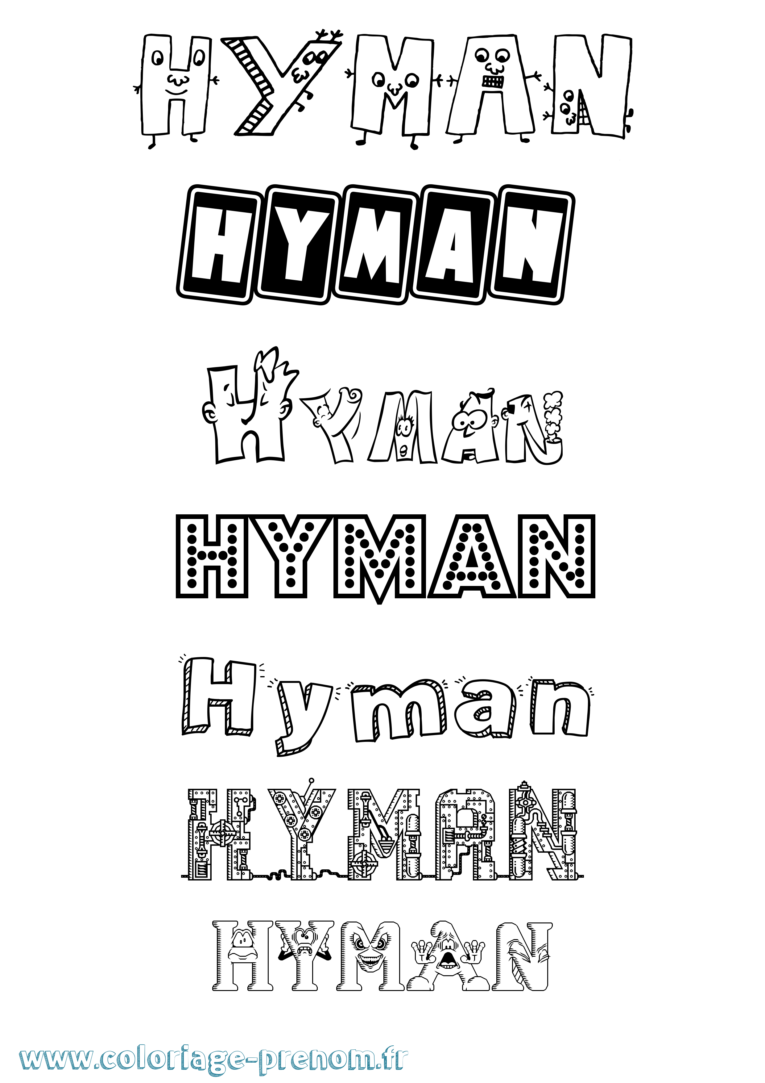 Coloriage Hyman Fun Coloriage prénom Hyman Fun