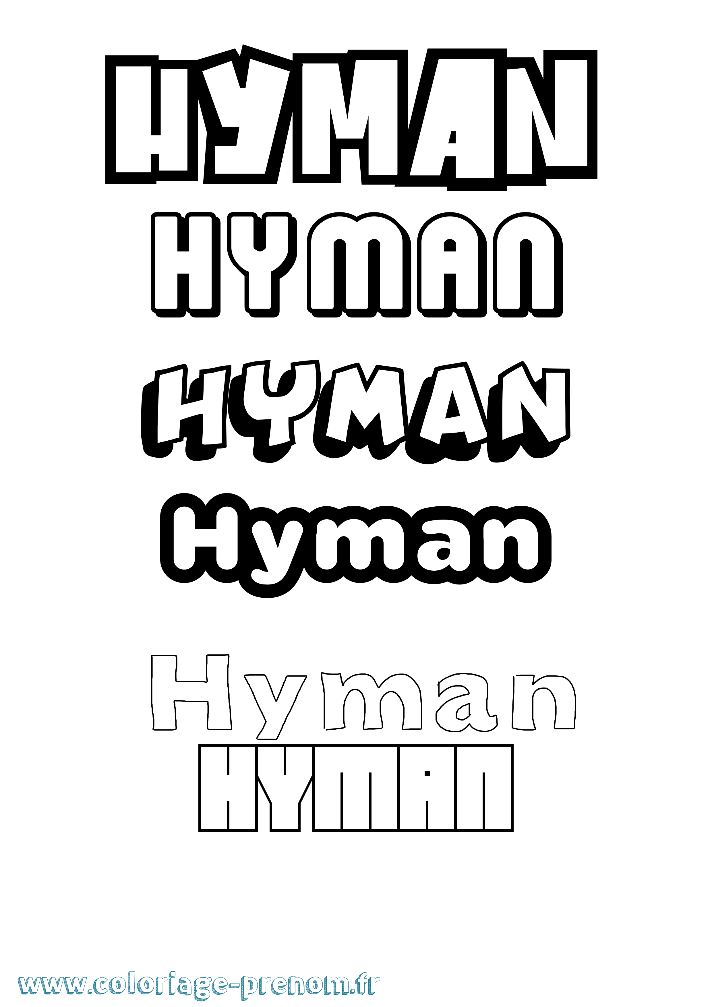 Coloriage Hyman Simple Coloriage prénom Hyman Simple