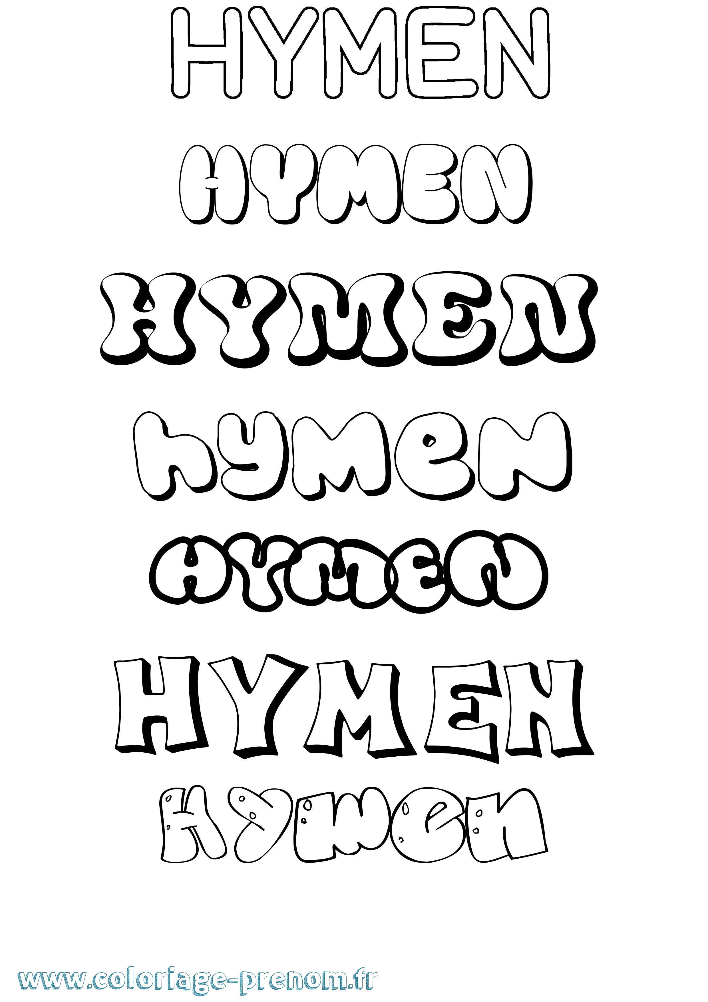 Coloriage Hymen Bubble Coloriage prénom Hymen Bubble