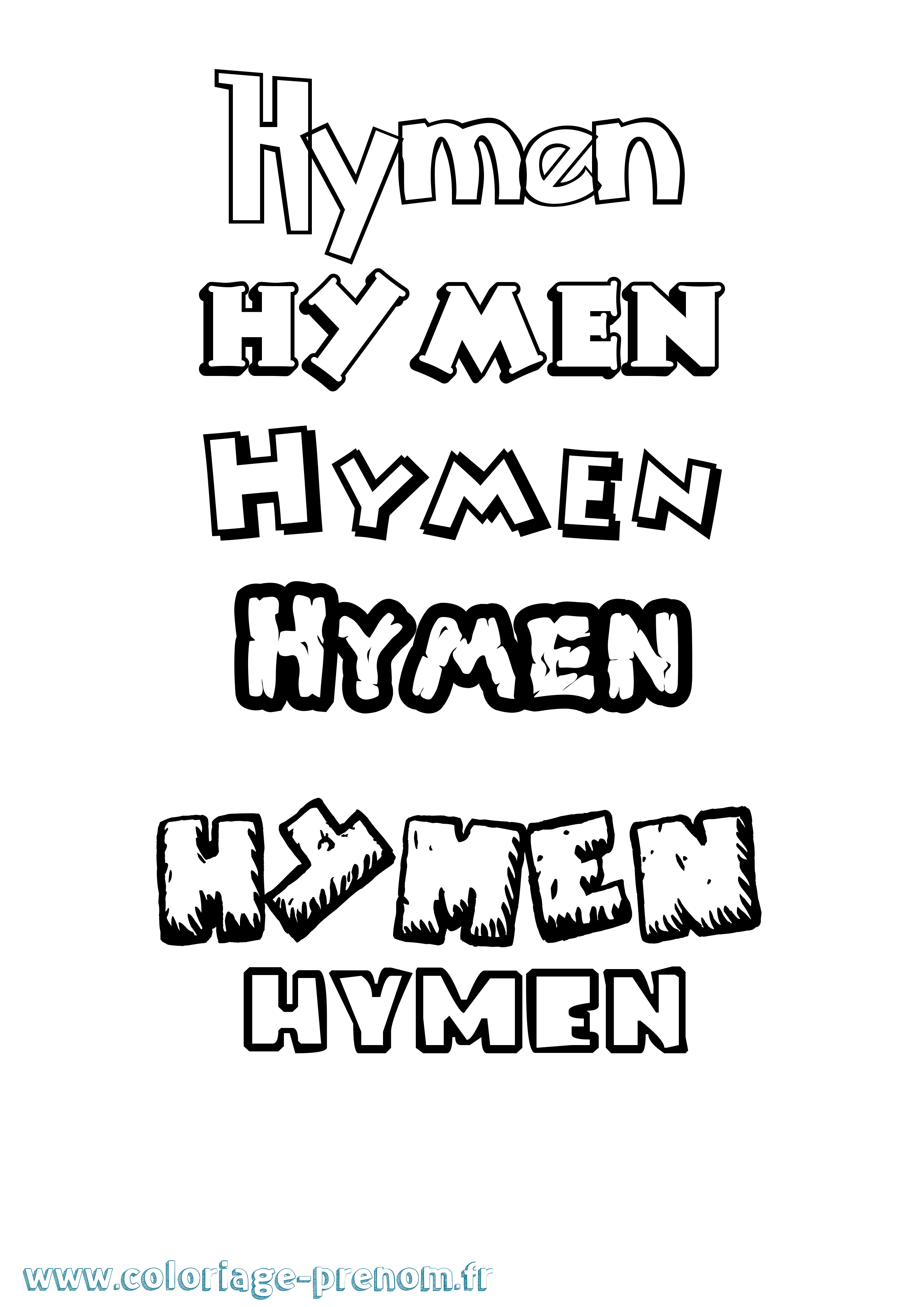Coloriage Hymen Dessin Animé Coloriage prénom Hymen Dessin Animé
