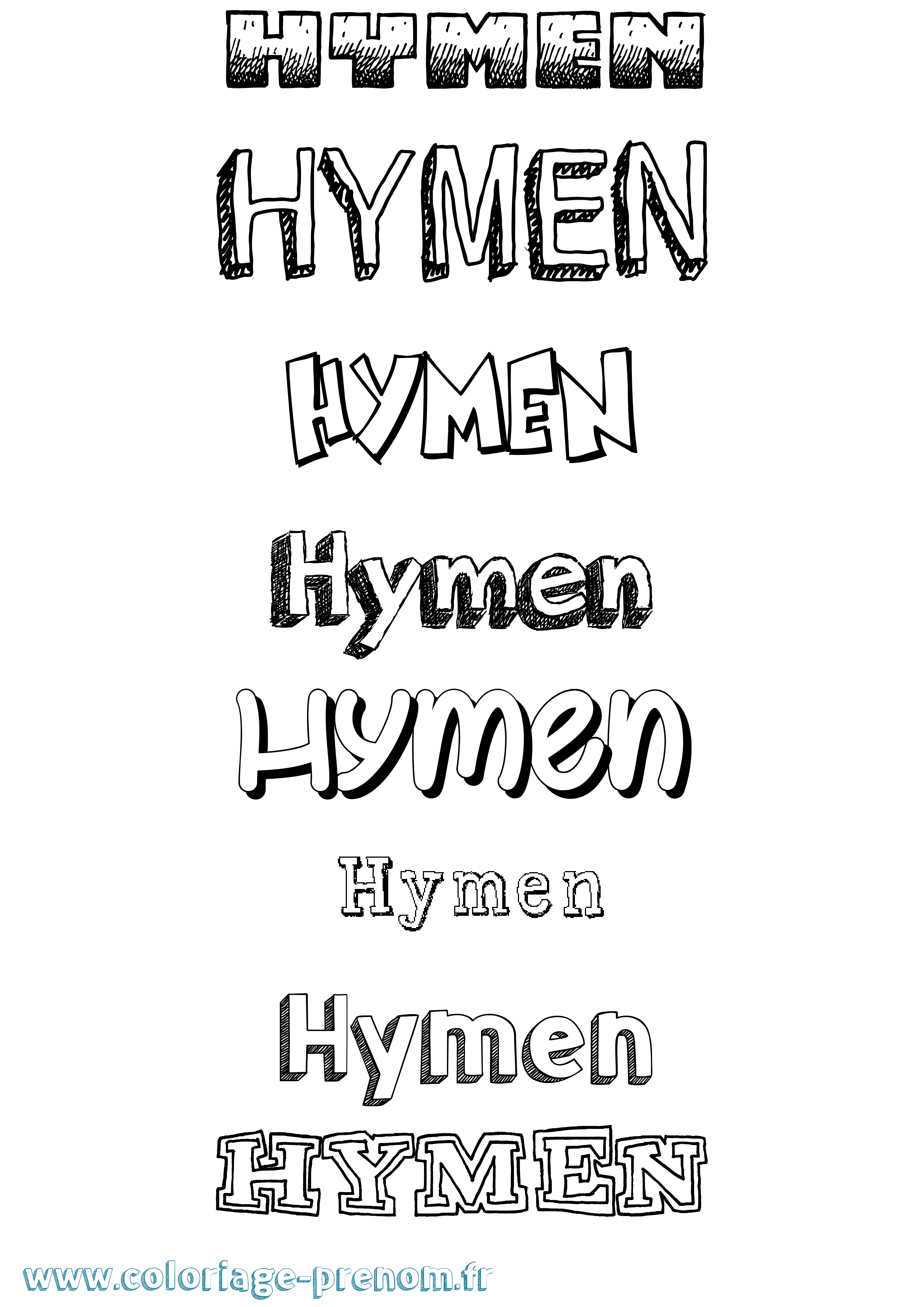 Coloriage Hymen Dessiné Coloriage prénom Hymen Dessiné
