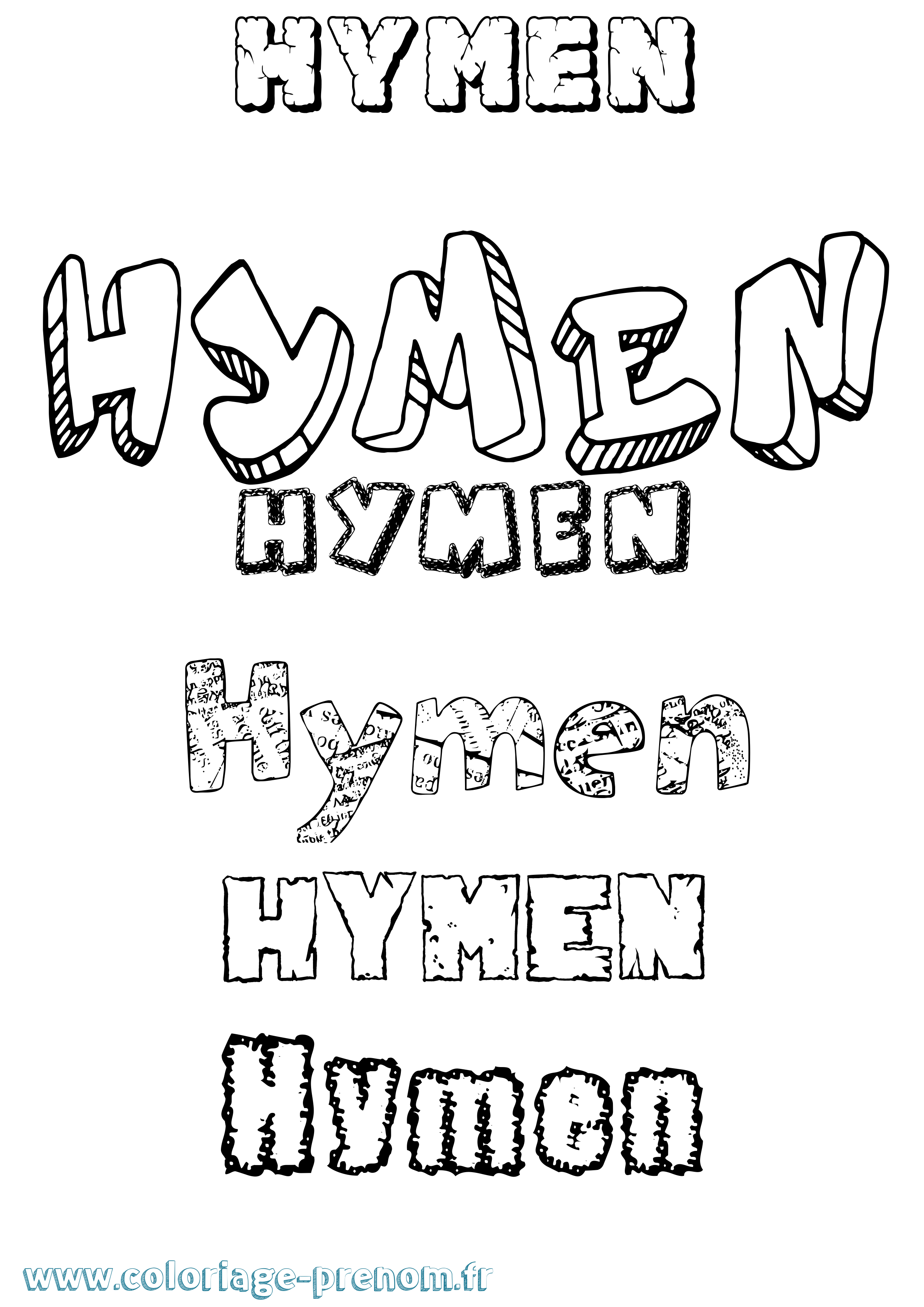 Coloriage Hymen Destructuré Coloriage prénom Hymen Destructuré