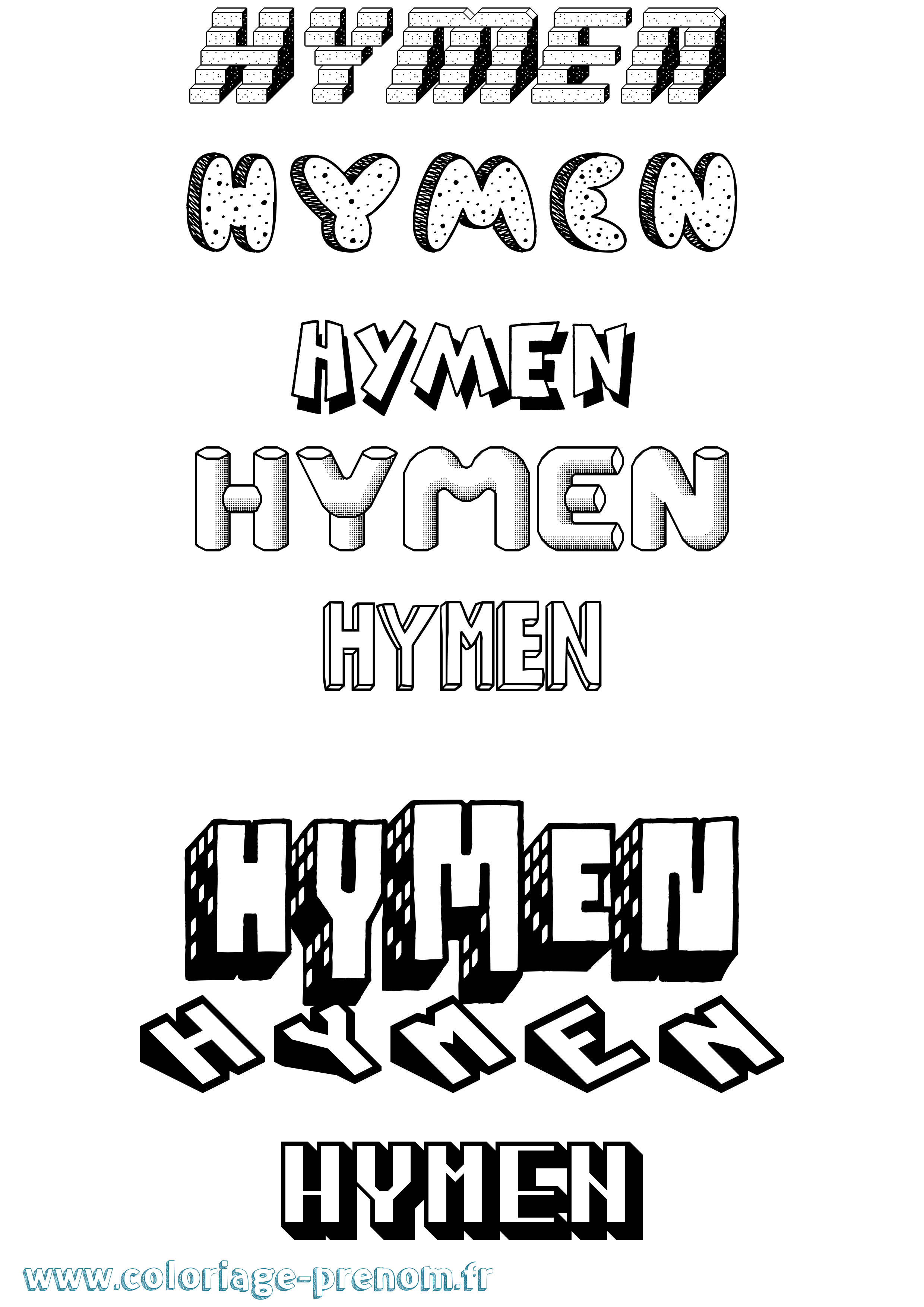 Coloriage Hymen Effet 3D Coloriage prénom Hymen Effet 3D