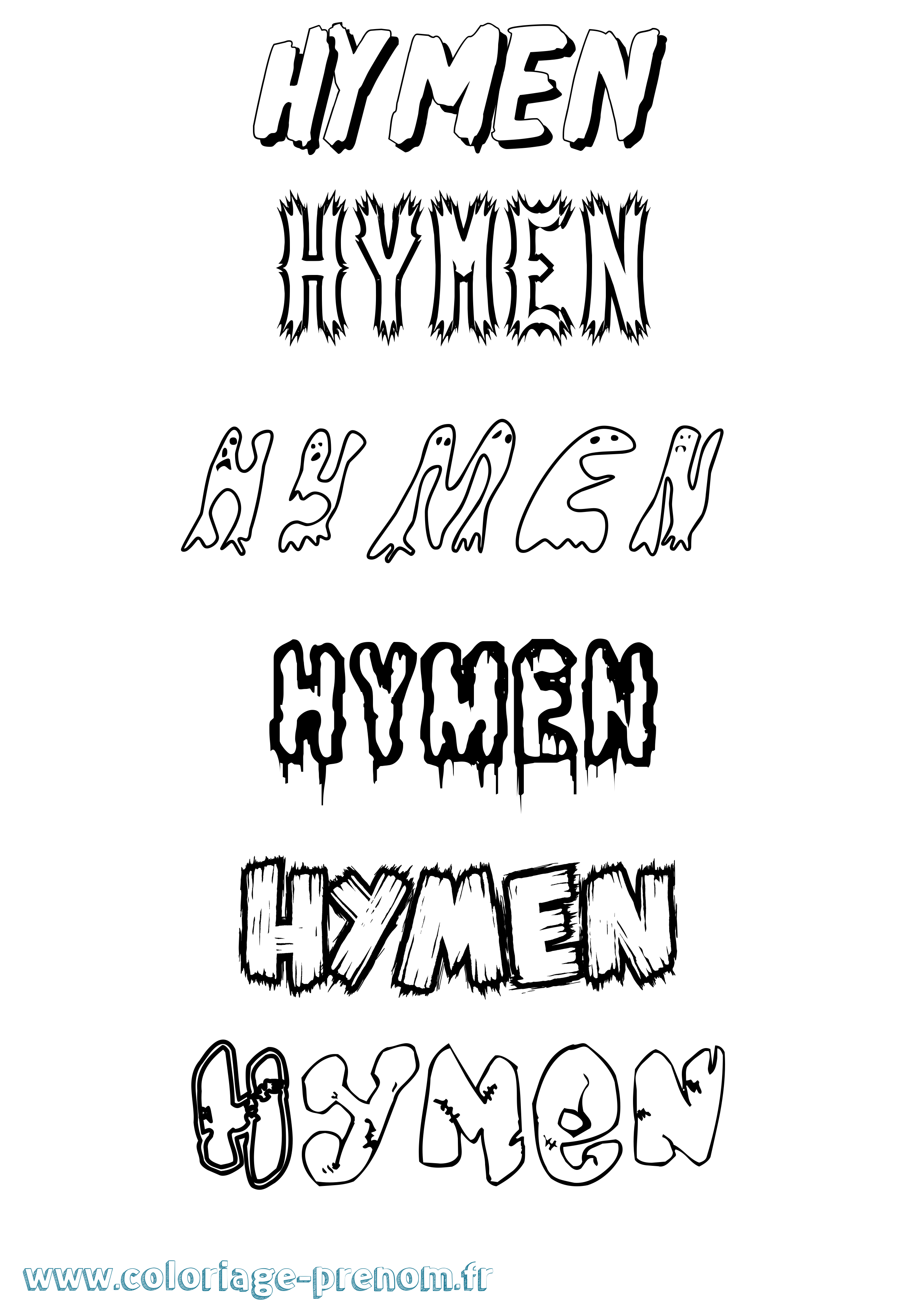 Coloriage Hymen Frisson Coloriage prénom Hymen Frisson