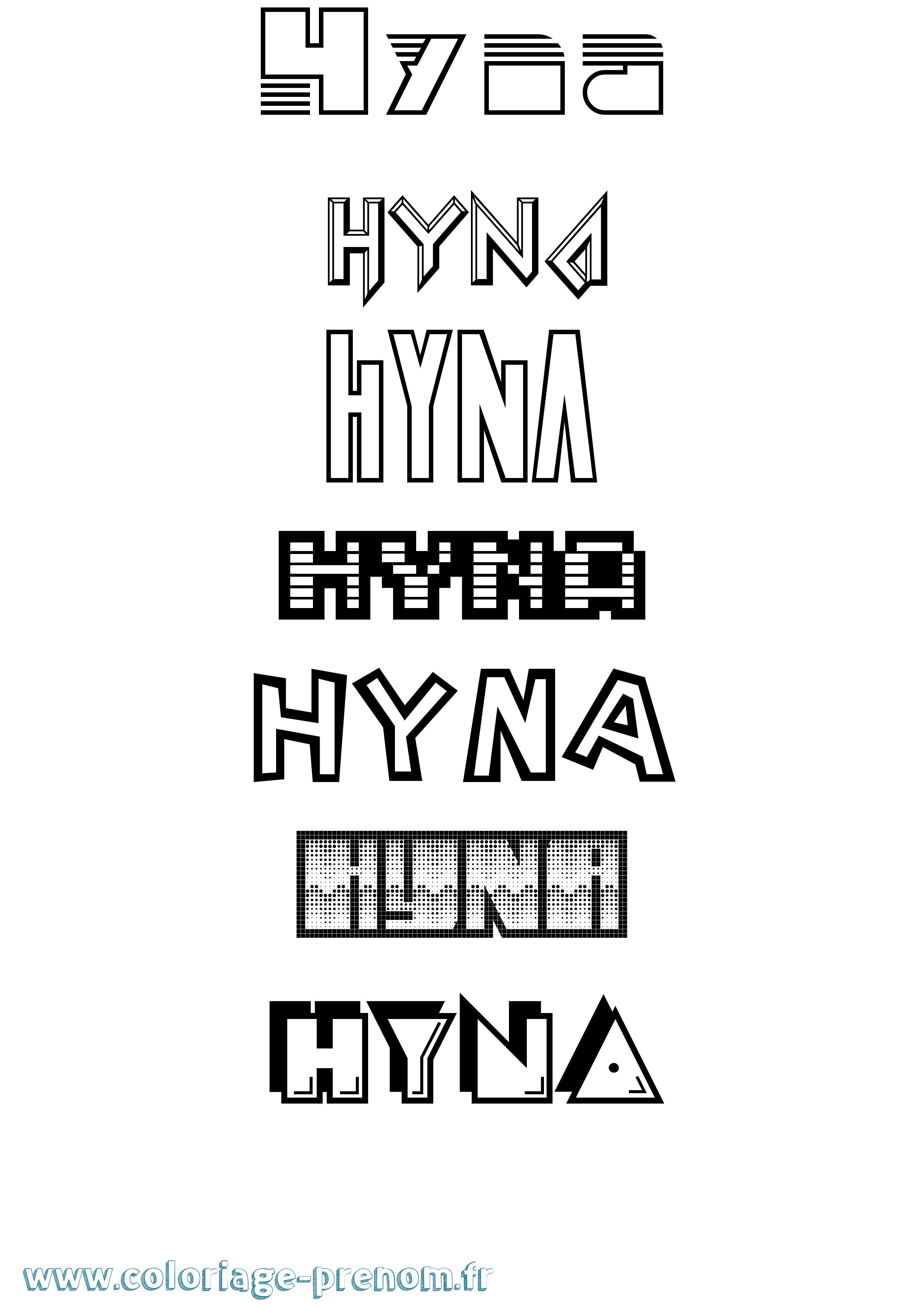 Coloriage Hyna Jeux Vidéos Coloriage prénom Hyna Jeux Vidéos