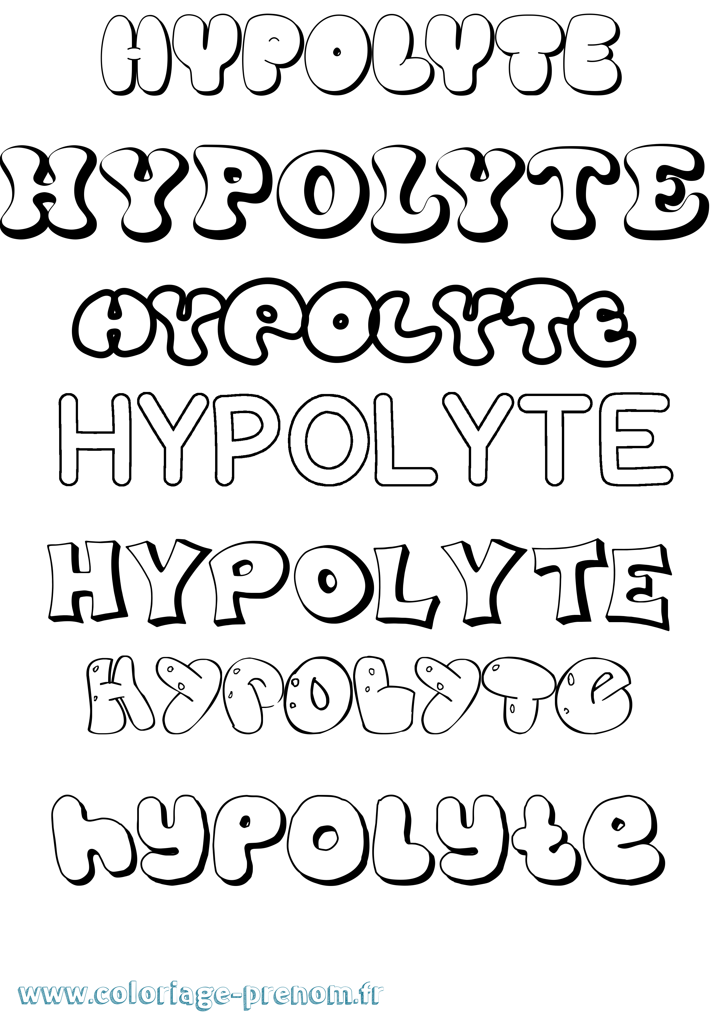 Coloriage Hypolyte Bubble Coloriage prénom Hypolyte Bubble