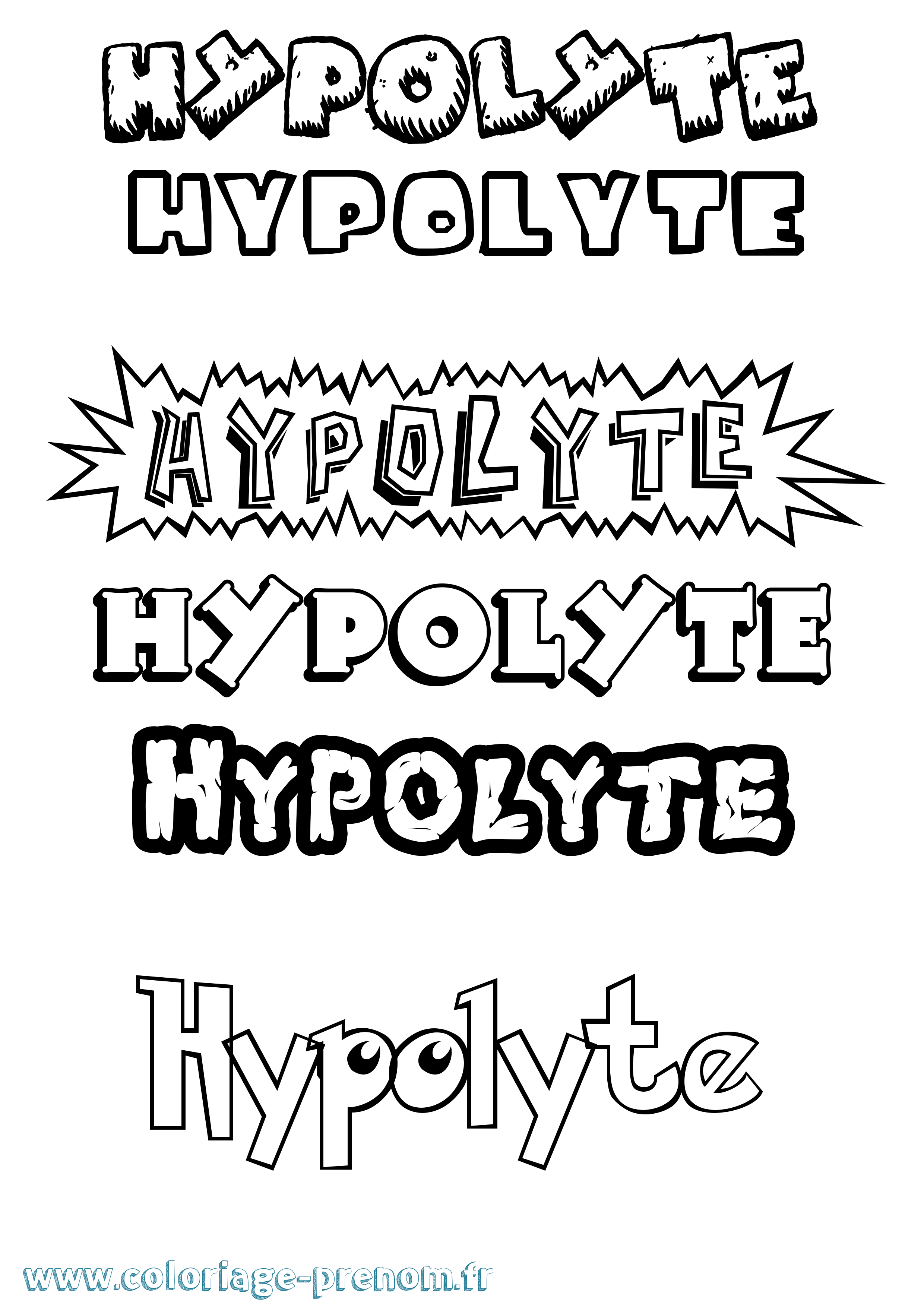 Coloriage Hypolyte Dessin Animé Coloriage prénom Hypolyte Dessin Animé