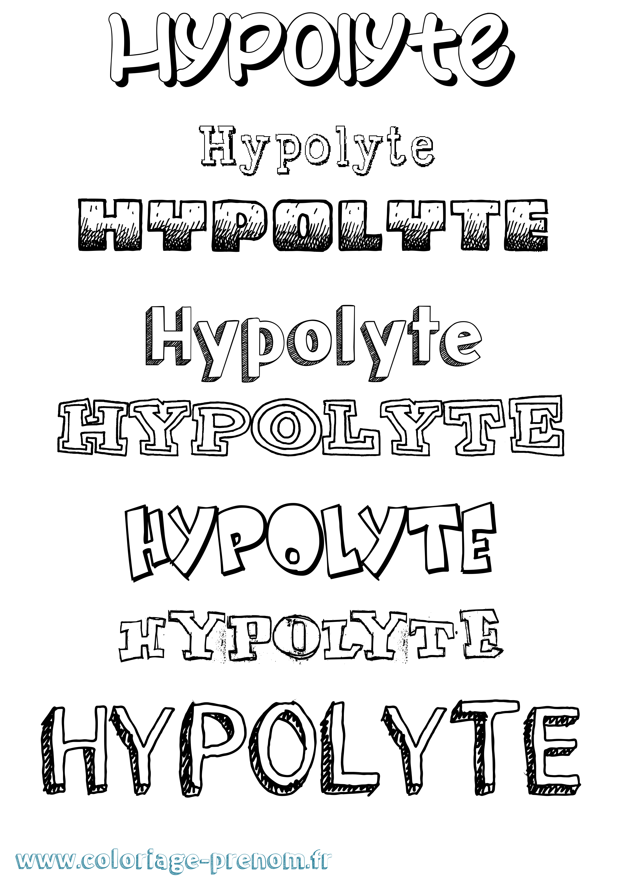 Coloriage Hypolyte Dessiné Coloriage prénom Hypolyte Dessiné