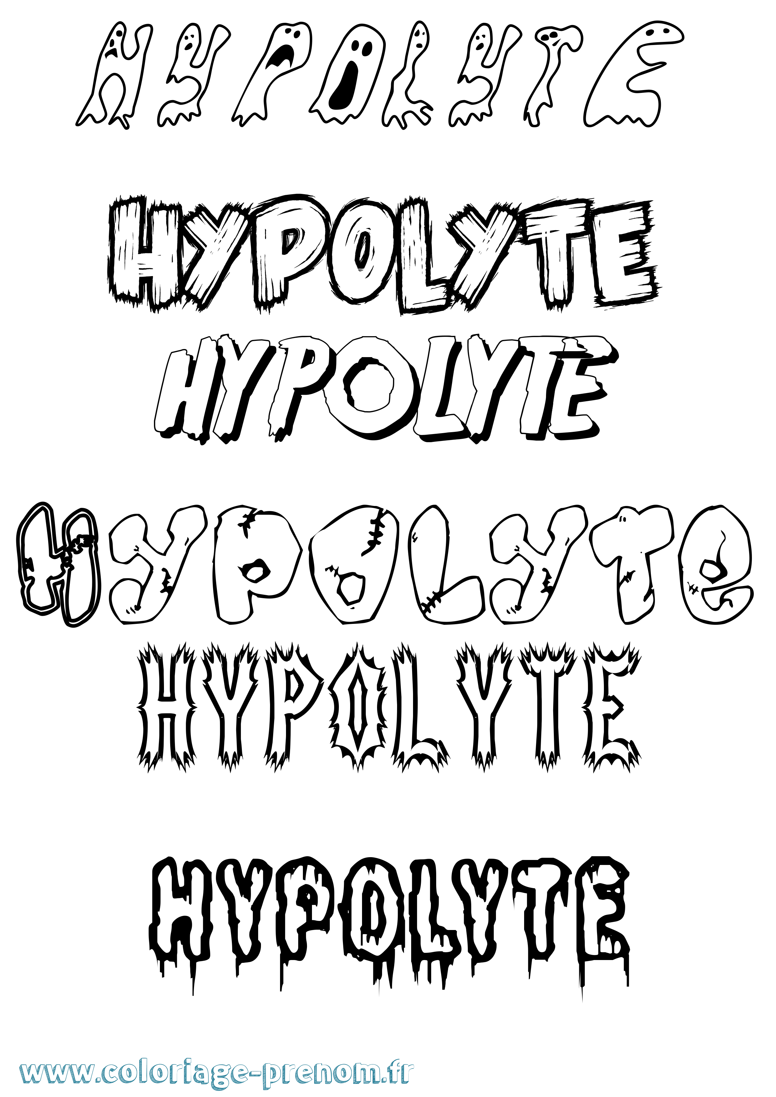 Coloriage Hypolyte Frisson Coloriage prénom Hypolyte Frisson