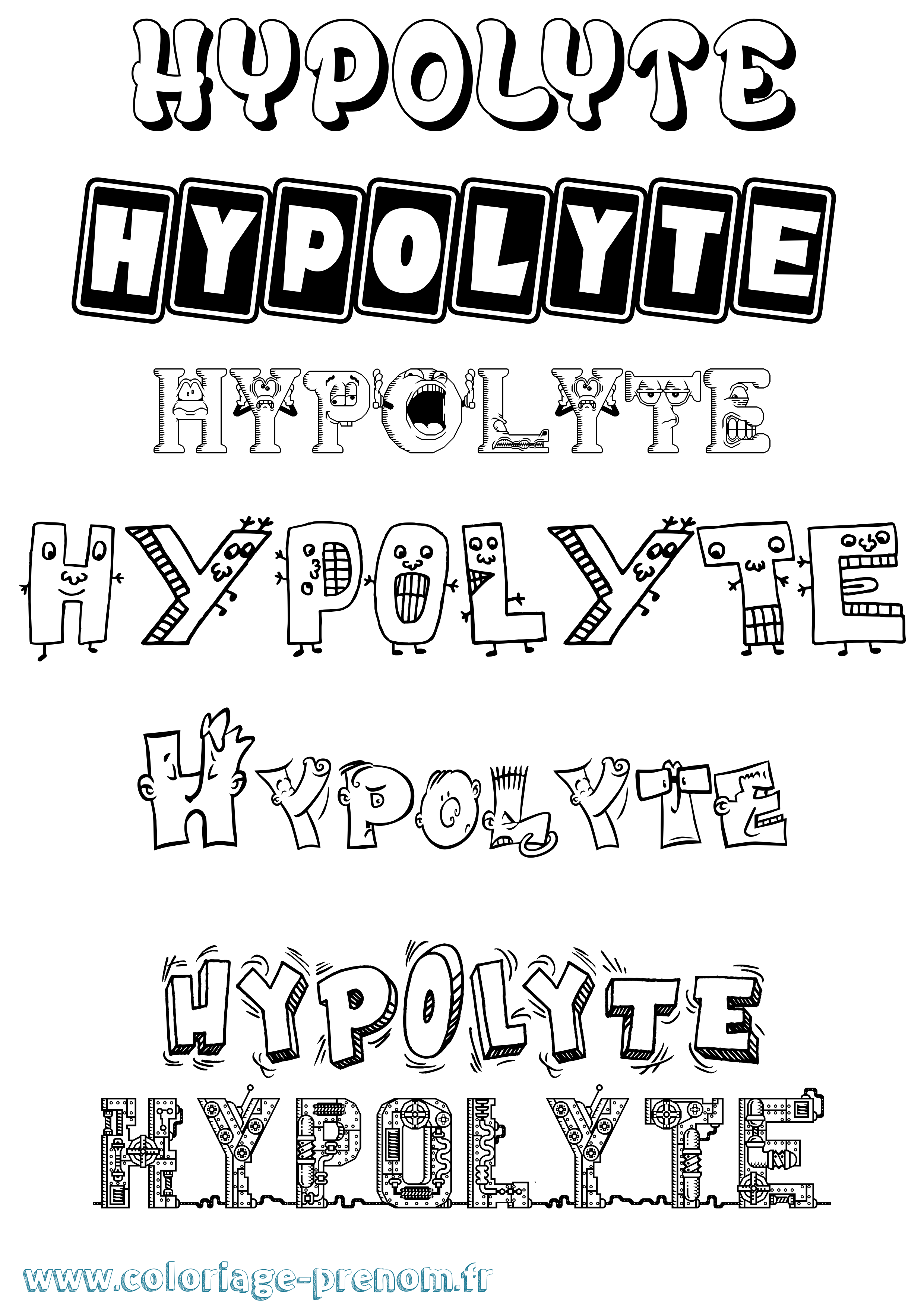 Coloriage Hypolyte Fun Coloriage prénom Hypolyte Fun