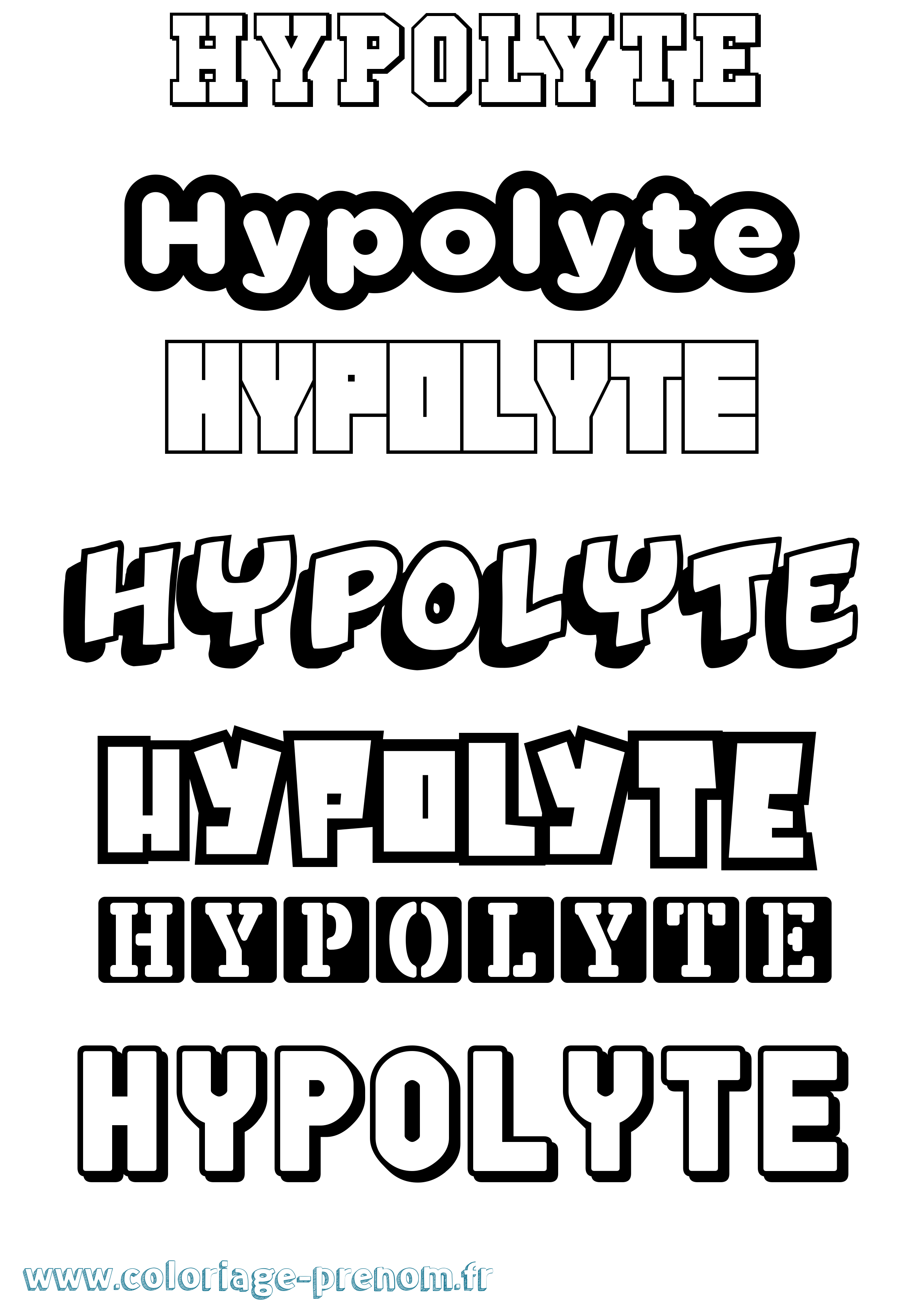 Coloriage Hypolyte Simple Coloriage prénom Hypolyte Simple