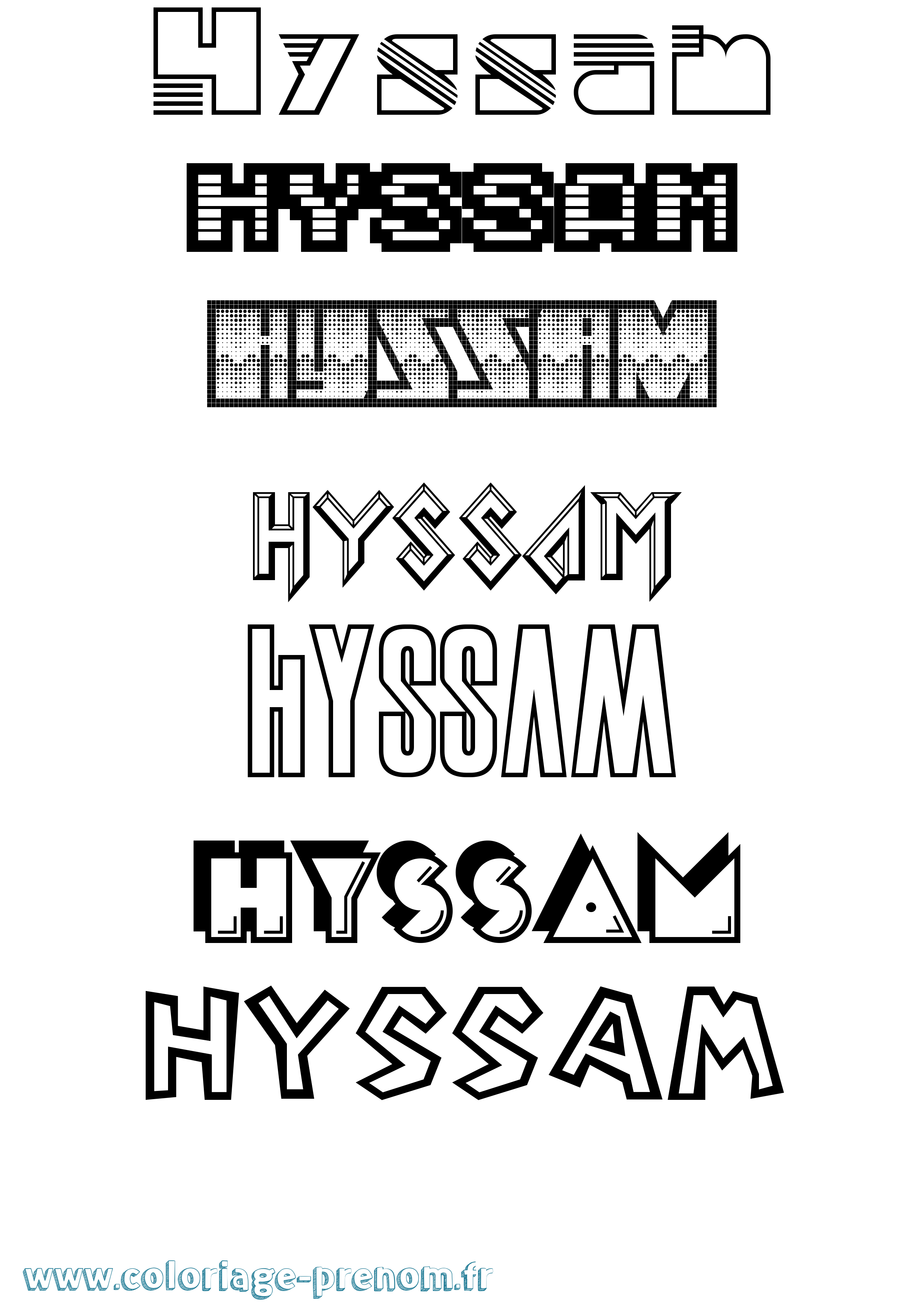 Coloriage Hyssam Jeux Vidéos Coloriage prénom Hyssam Jeux Vidéos