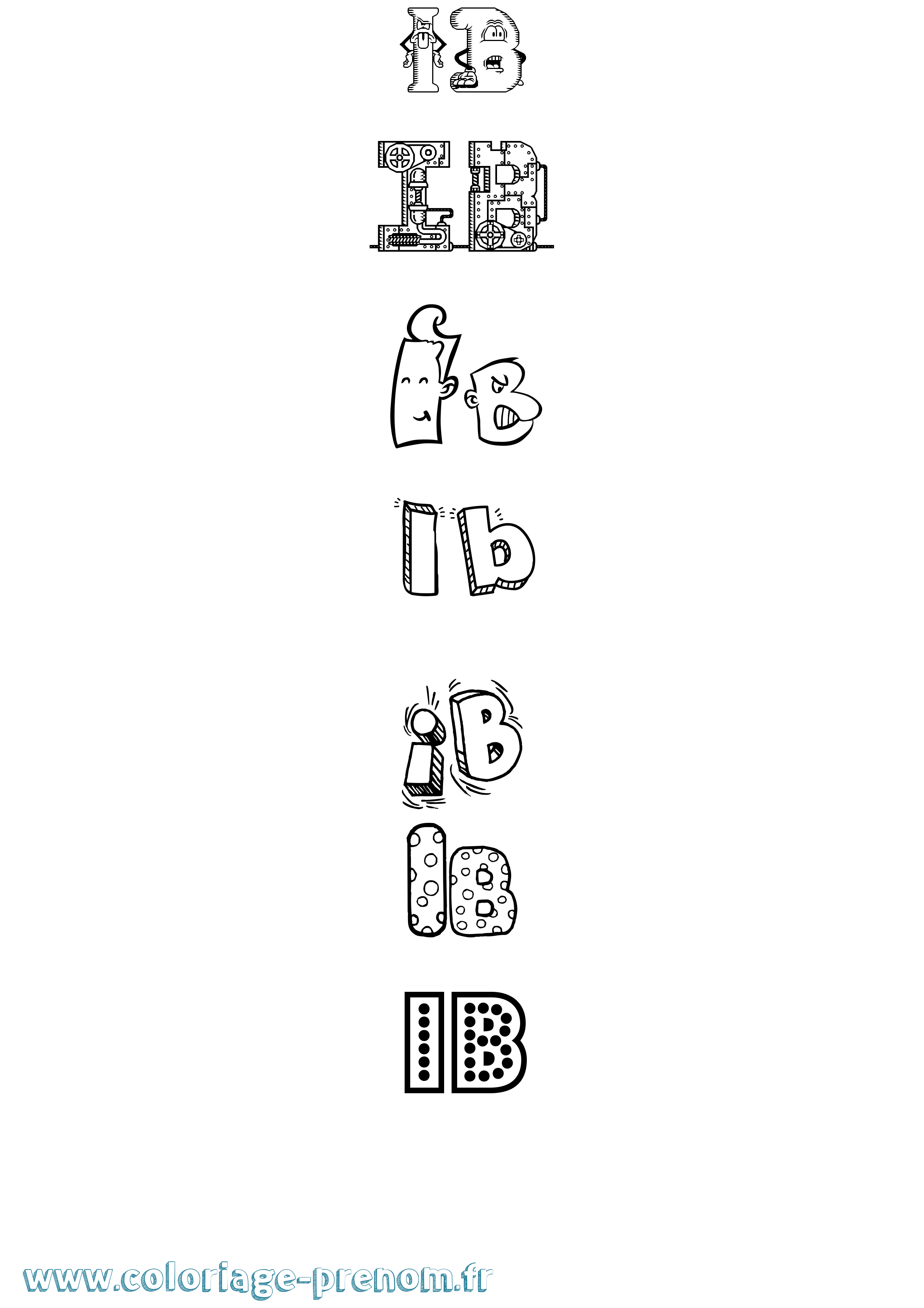Coloriage Ib Fun Coloriage prénom Ib Fun