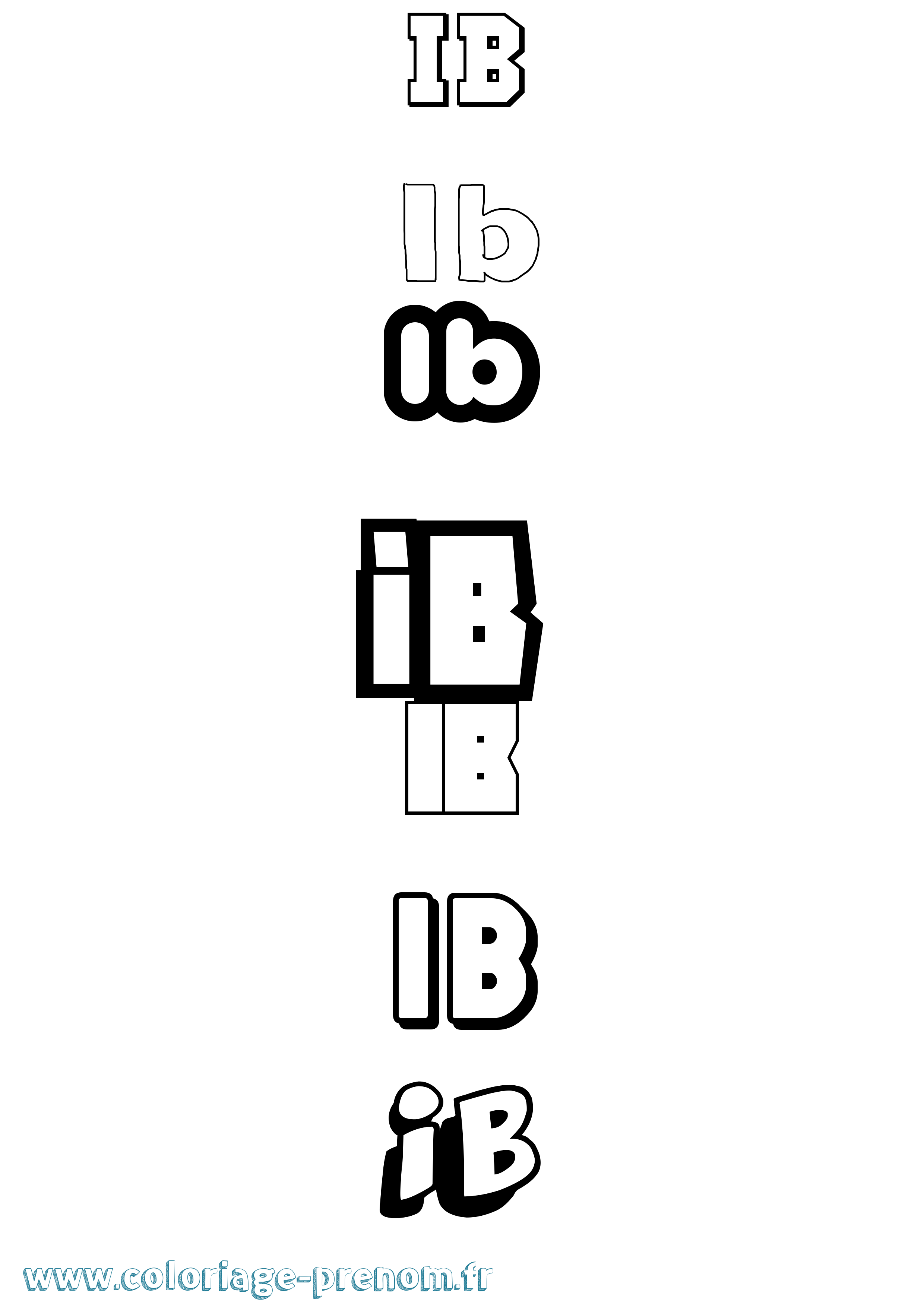 Coloriage Ib Simple Coloriage prénom Ib Simple