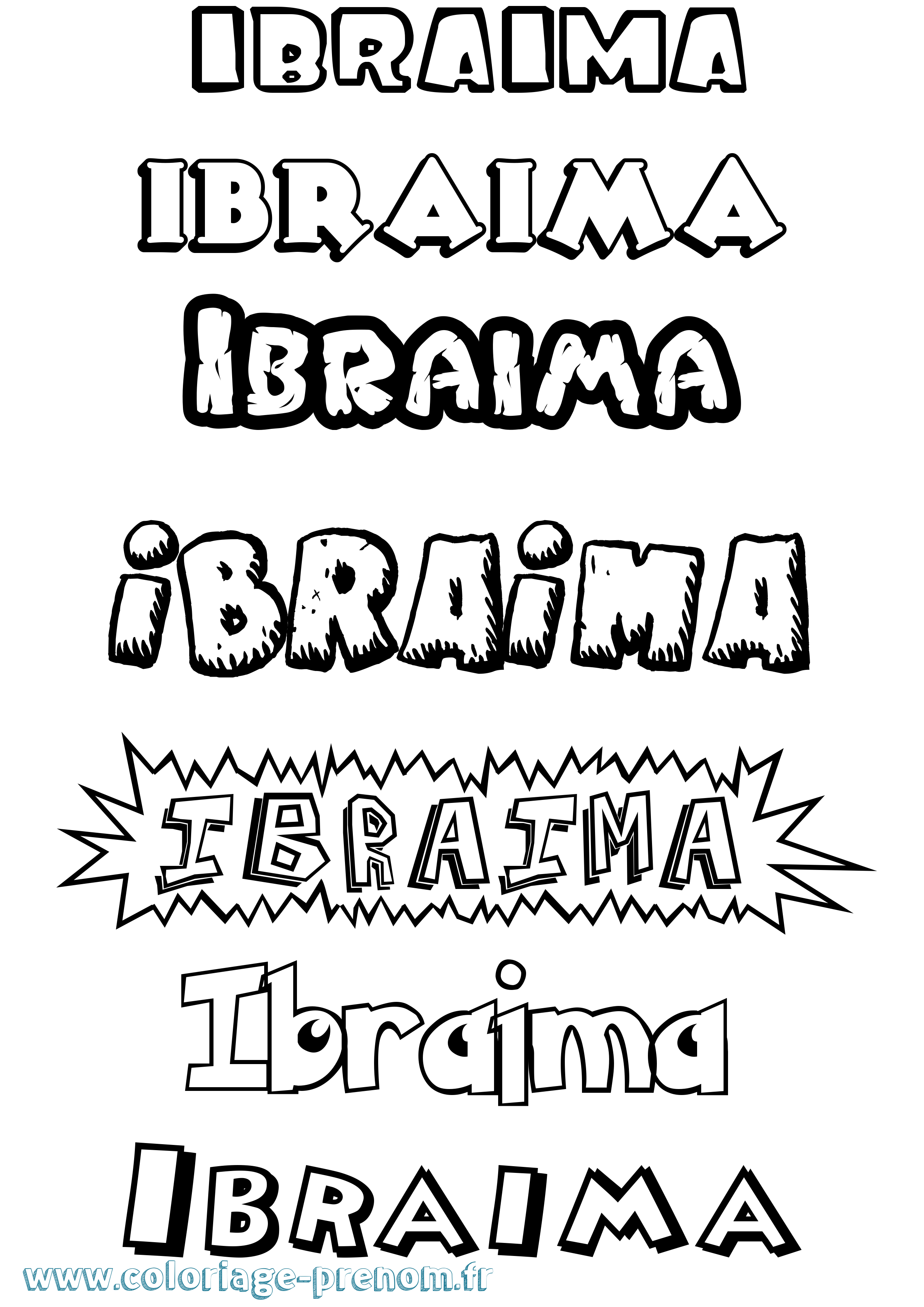 Coloriage Ibraima Dessin Animé Coloriage prénom Ibraima Dessin Animé