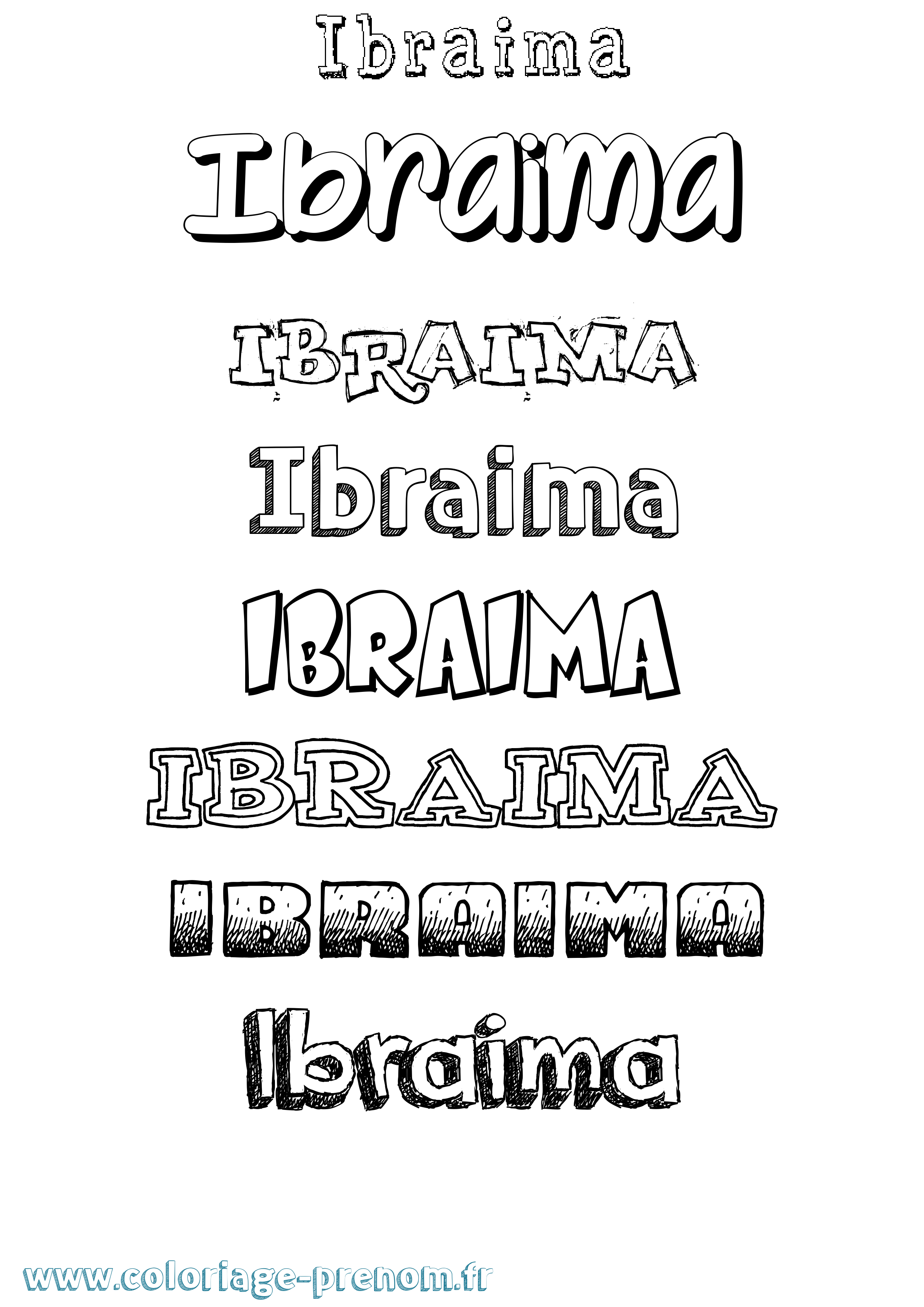 Coloriage Ibraima Dessiné Coloriage prénom Ibraima Dessiné