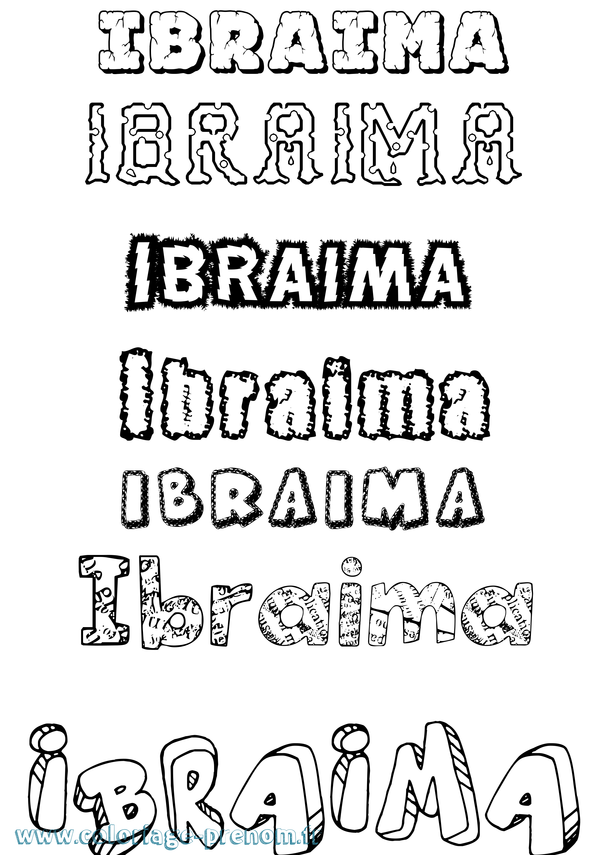 Coloriage Ibraima Destructuré Coloriage prénom Ibraima Destructuré