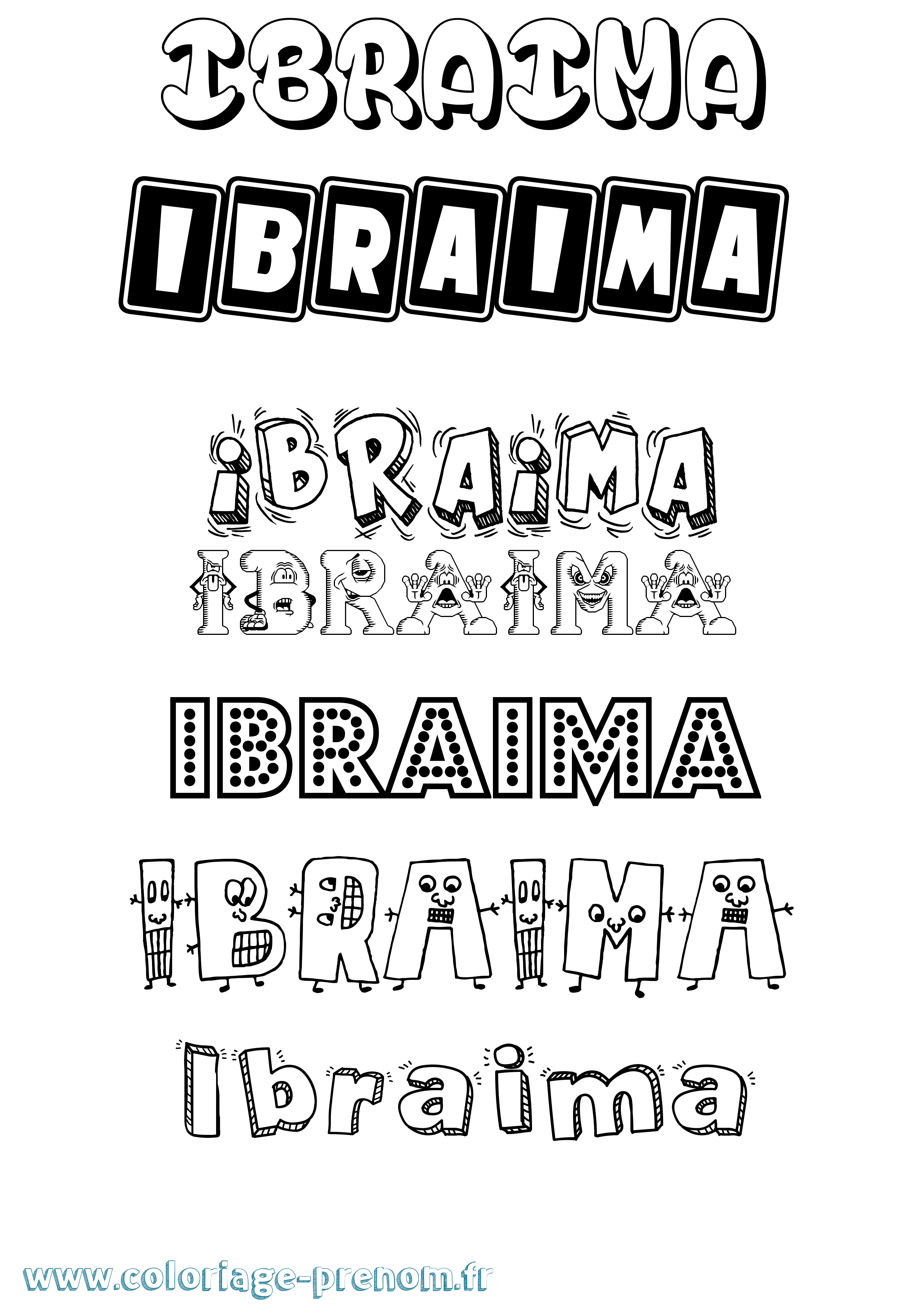 Coloriage Ibraima Fun Coloriage prénom Ibraima Fun