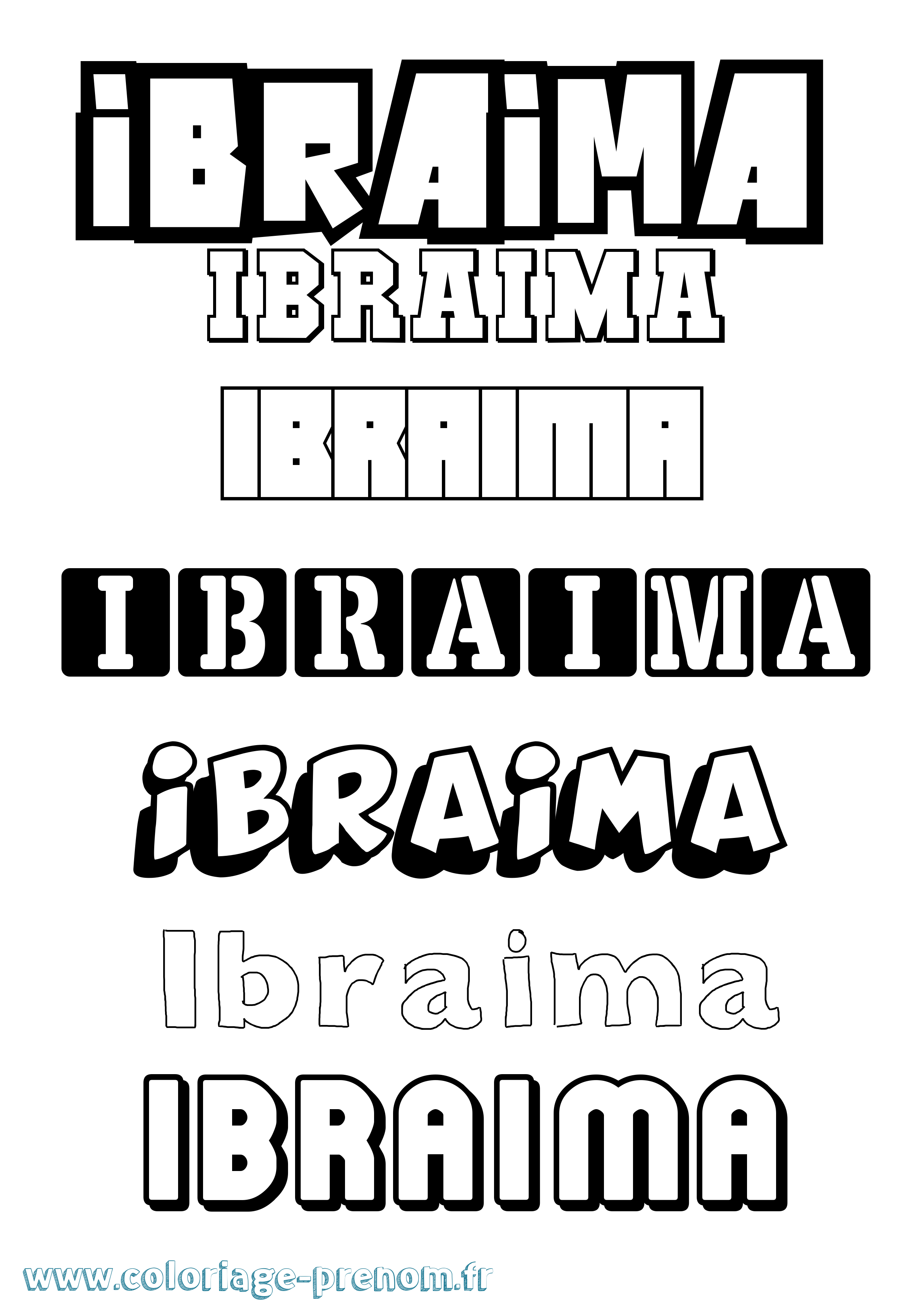 Coloriage Ibraima Simple Coloriage prénom Ibraima Simple