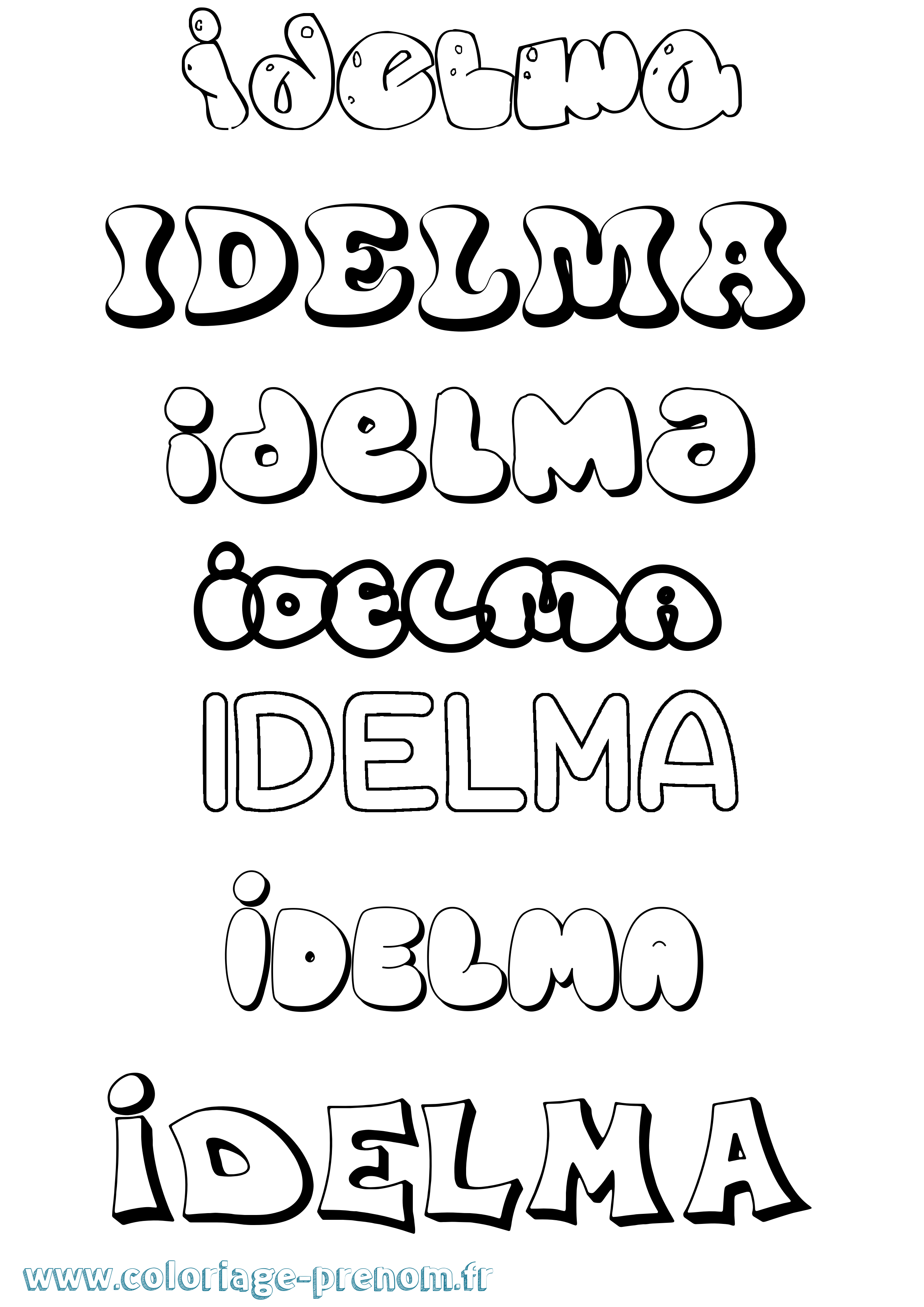 Coloriage Idelma Bubble Coloriage prénom Idelma Bubble
