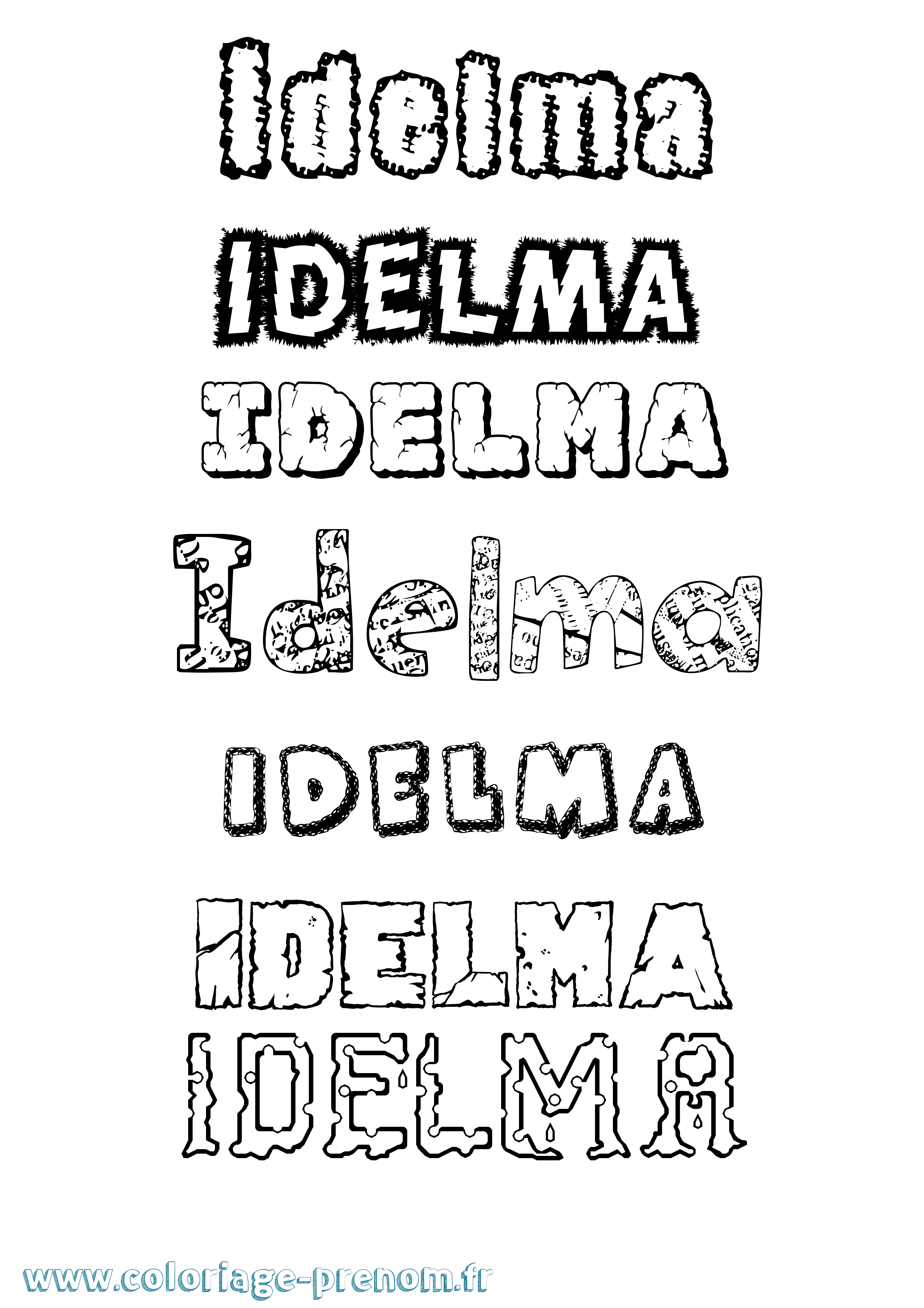 Coloriage Idelma Destructuré Coloriage prénom Idelma Destructuré