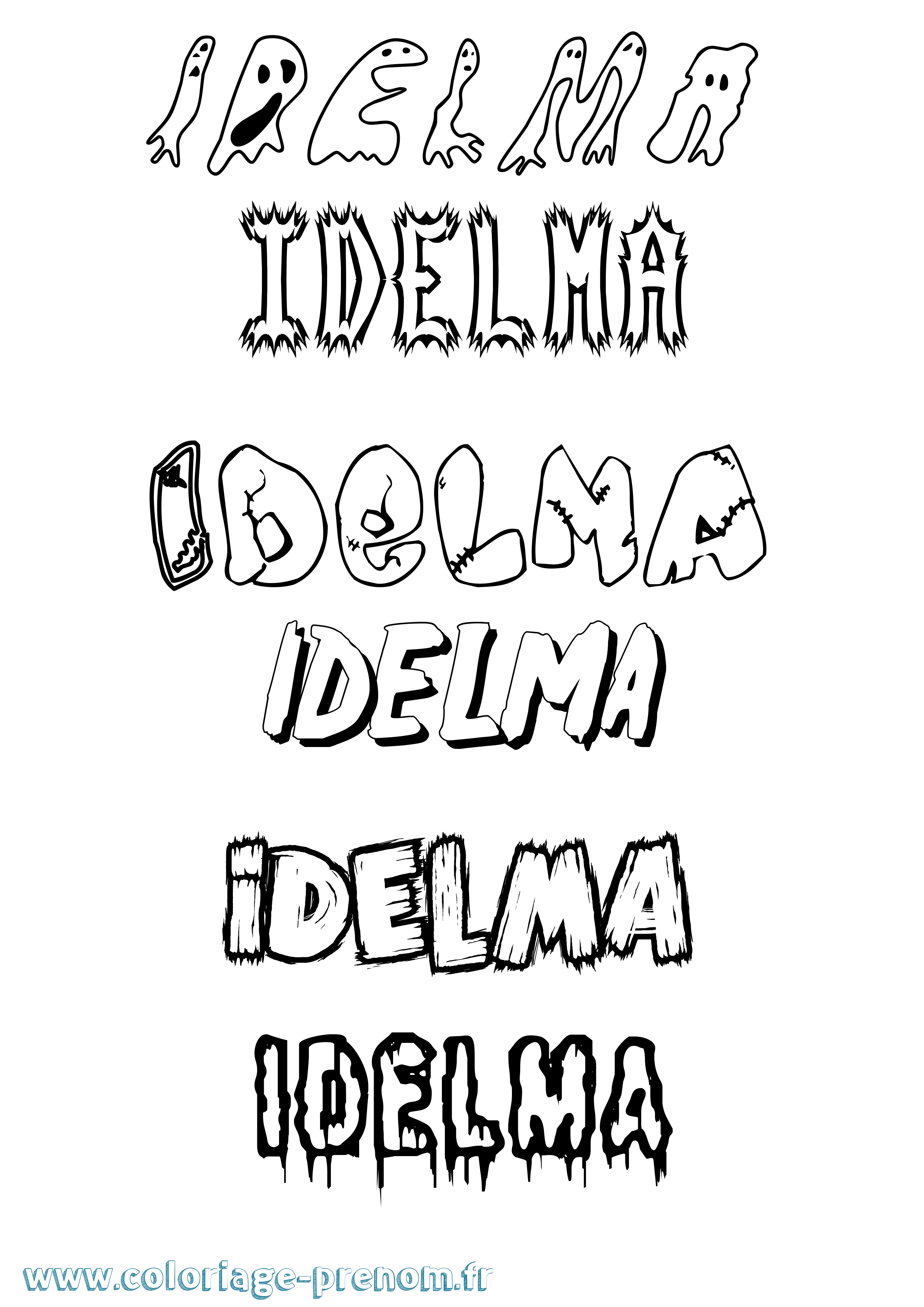Coloriage Idelma Frisson Coloriage prénom Idelma Frisson