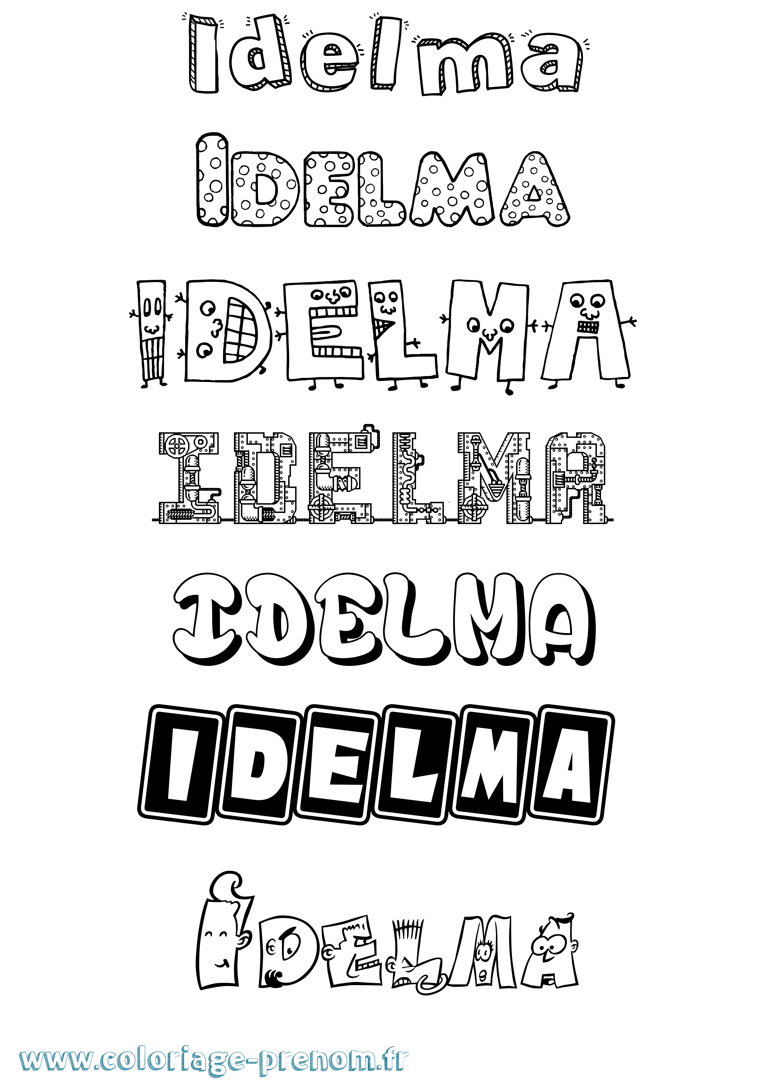 Coloriage Idelma Fun Coloriage prénom Idelma Fun