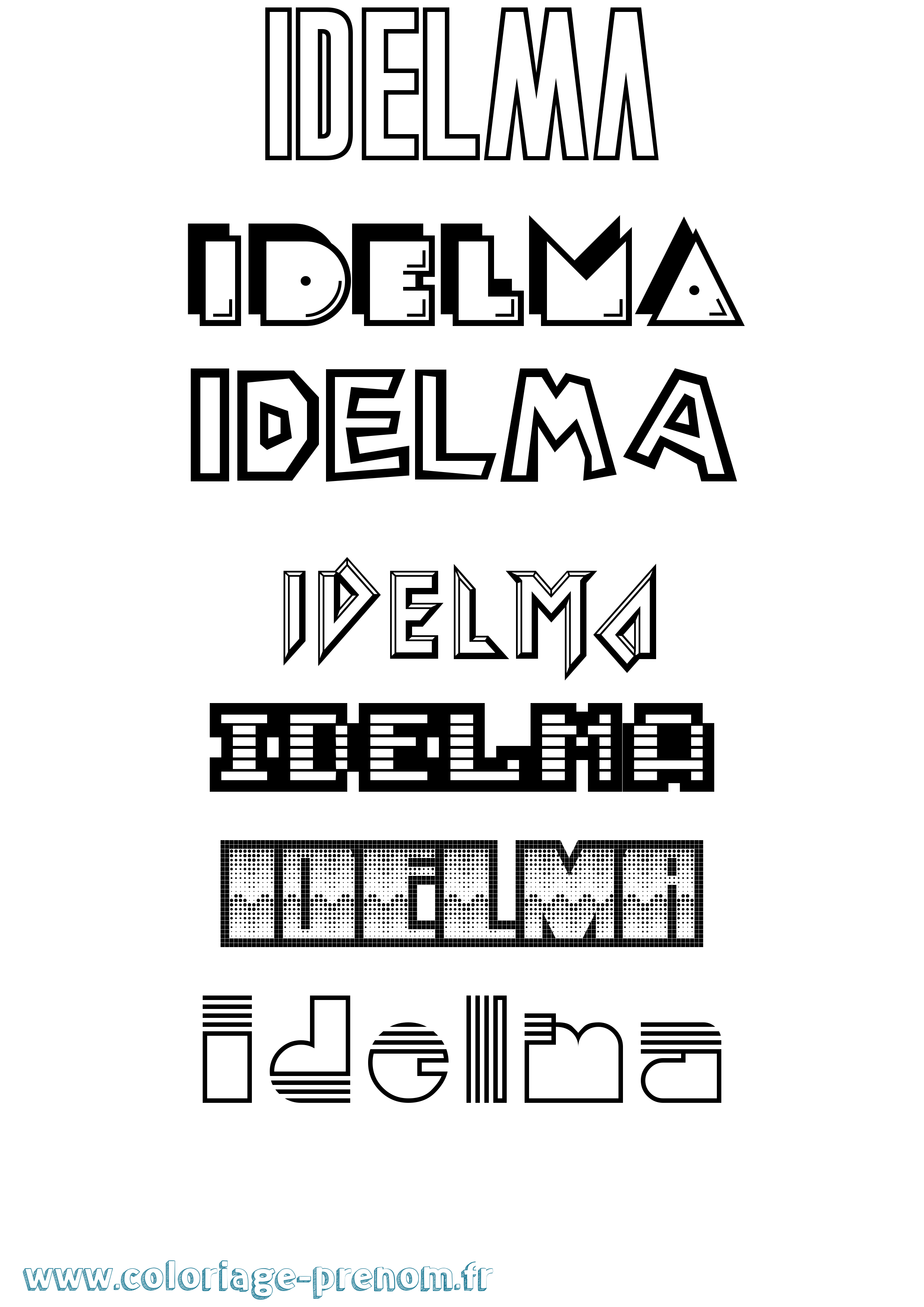 Coloriage Idelma Jeux Vidéos Coloriage prénom Idelma Jeux Vidéos