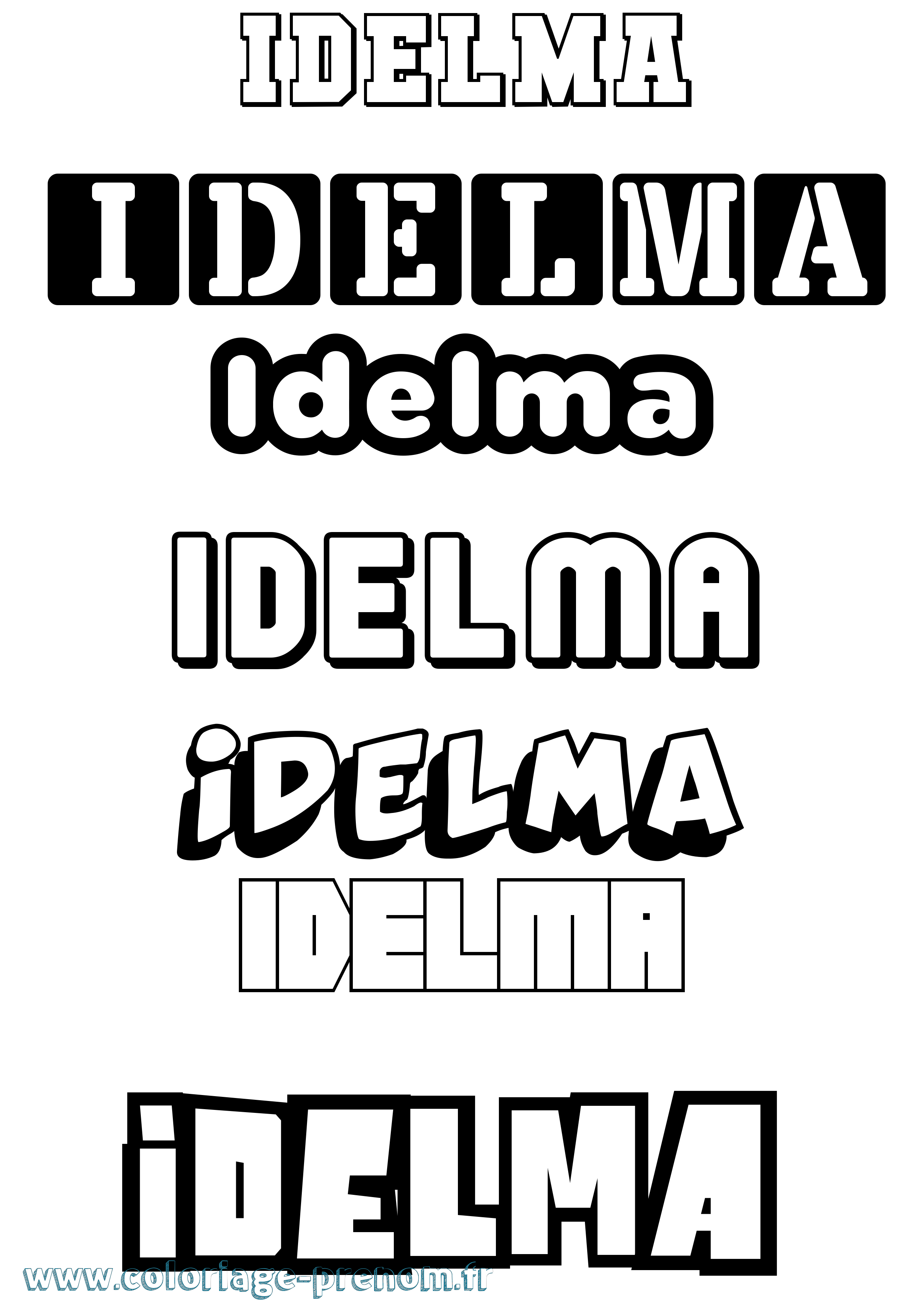 Coloriage Idelma Simple Coloriage prénom Idelma Simple