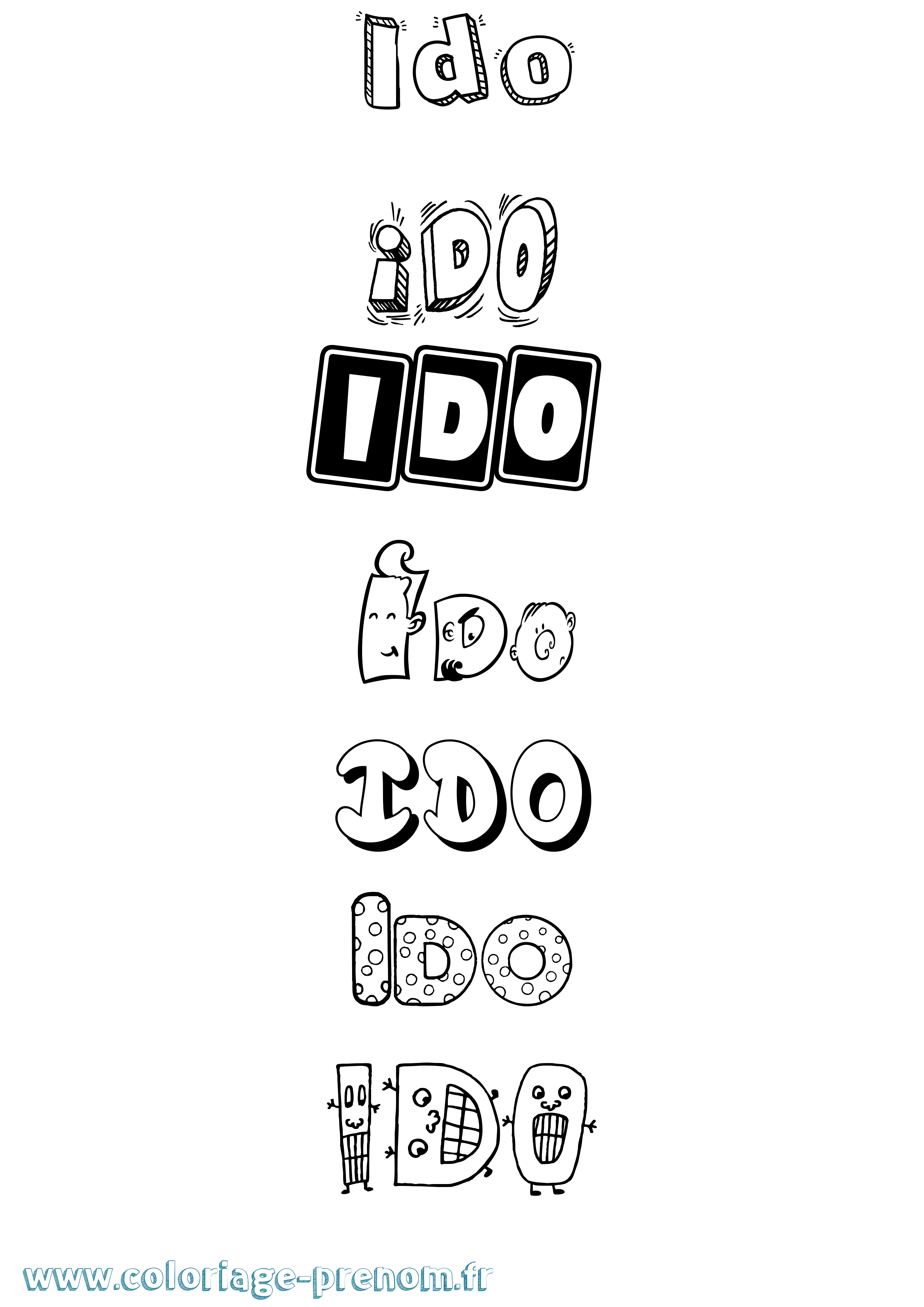 Coloriage Ido Fun Coloriage prénom Ido Fun