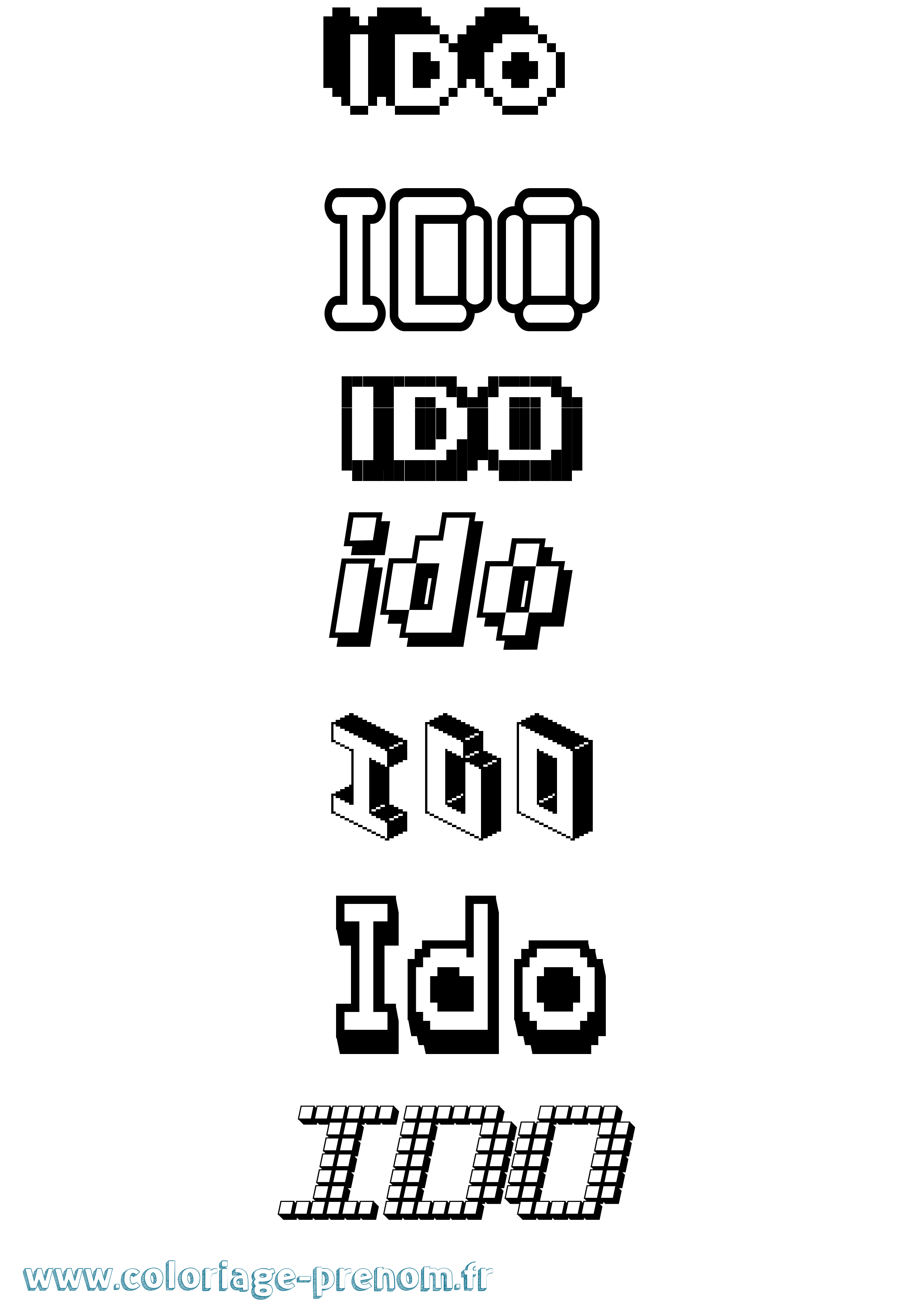 Coloriage Ido Pixel Coloriage prénom Ido Pixel