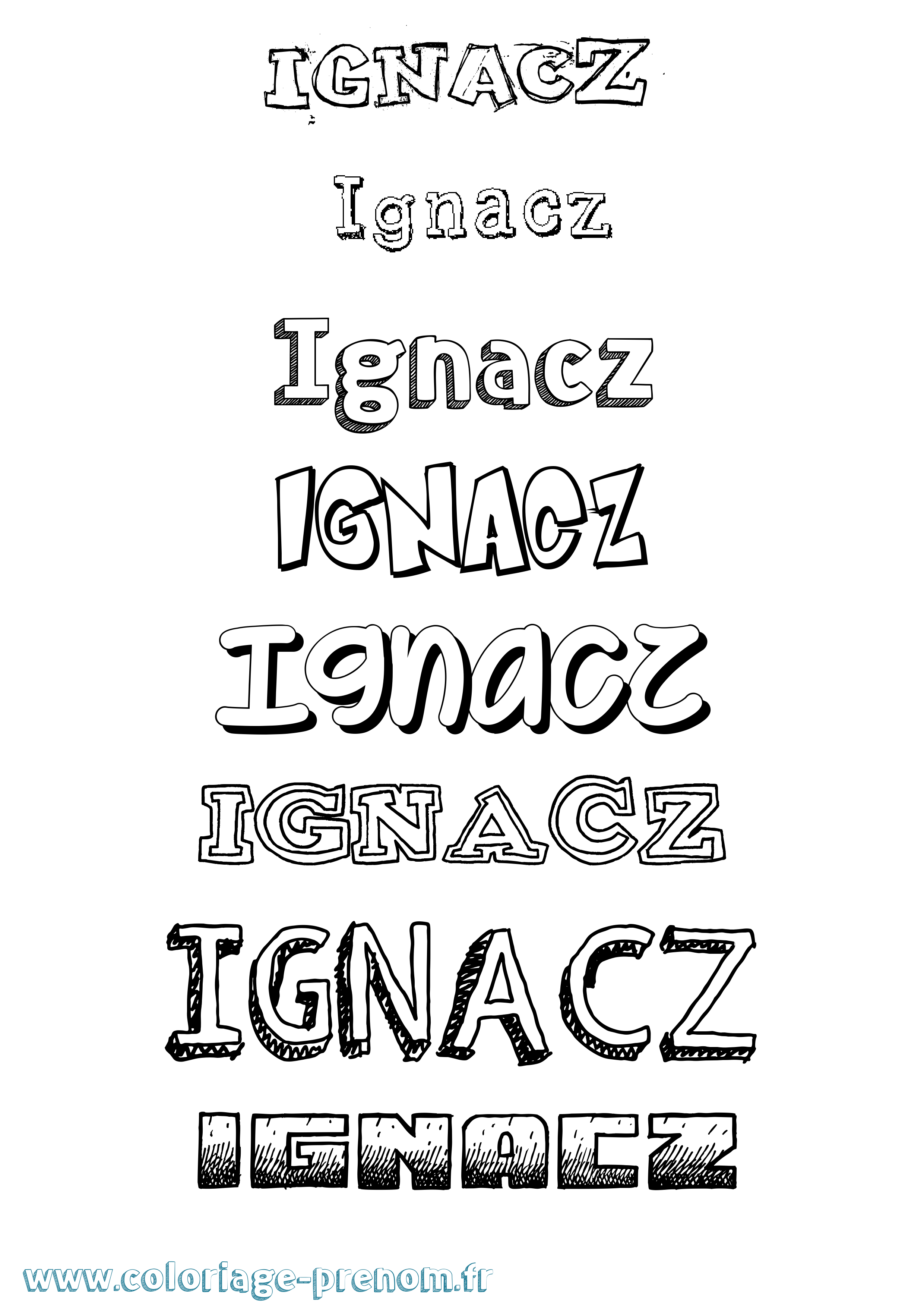 Coloriage Ignacz Dessiné Coloriage prénom Ignacz Dessiné