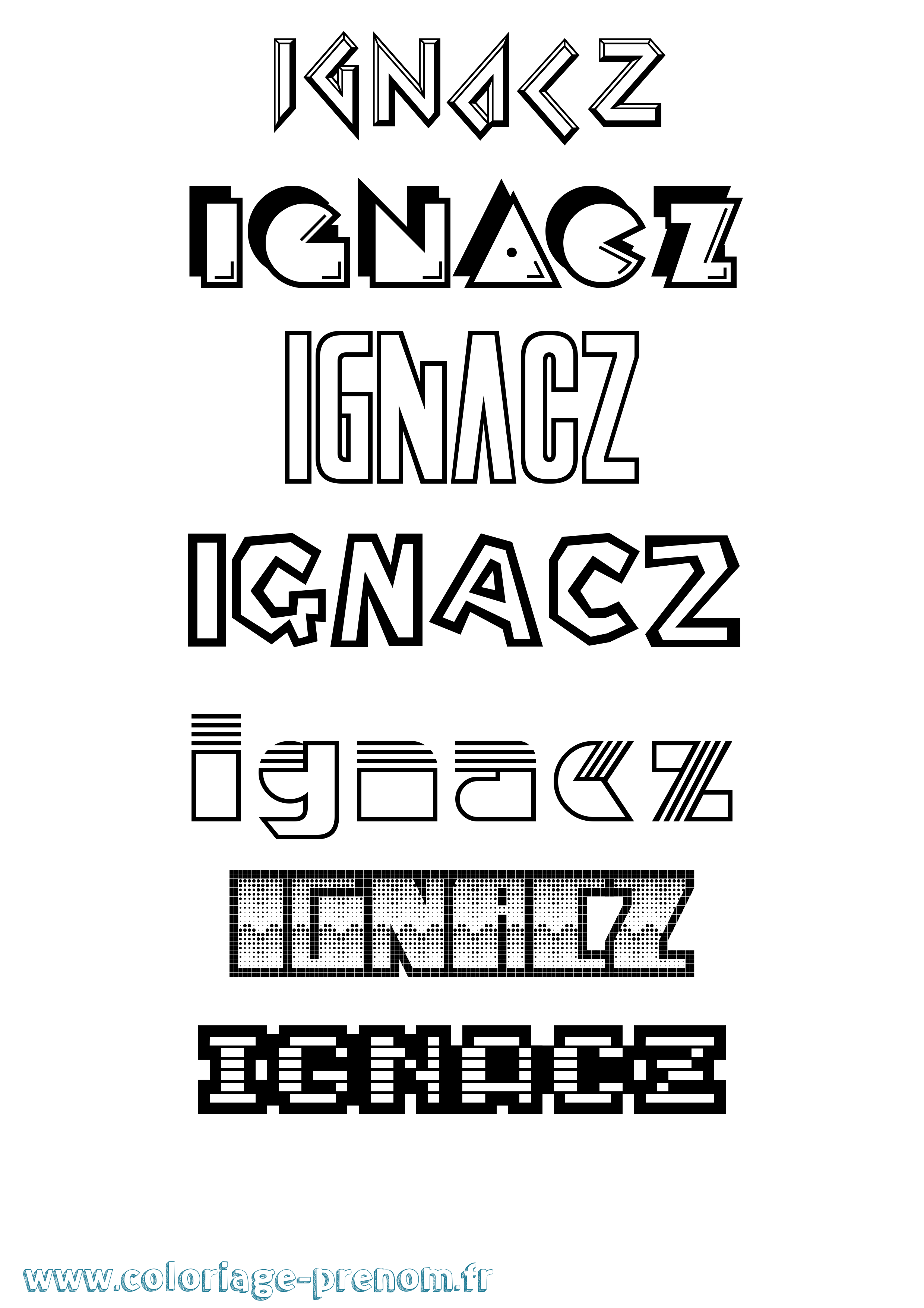 Coloriage Ignacz Jeux Vidéos Coloriage prénom Ignacz Jeux Vidéos