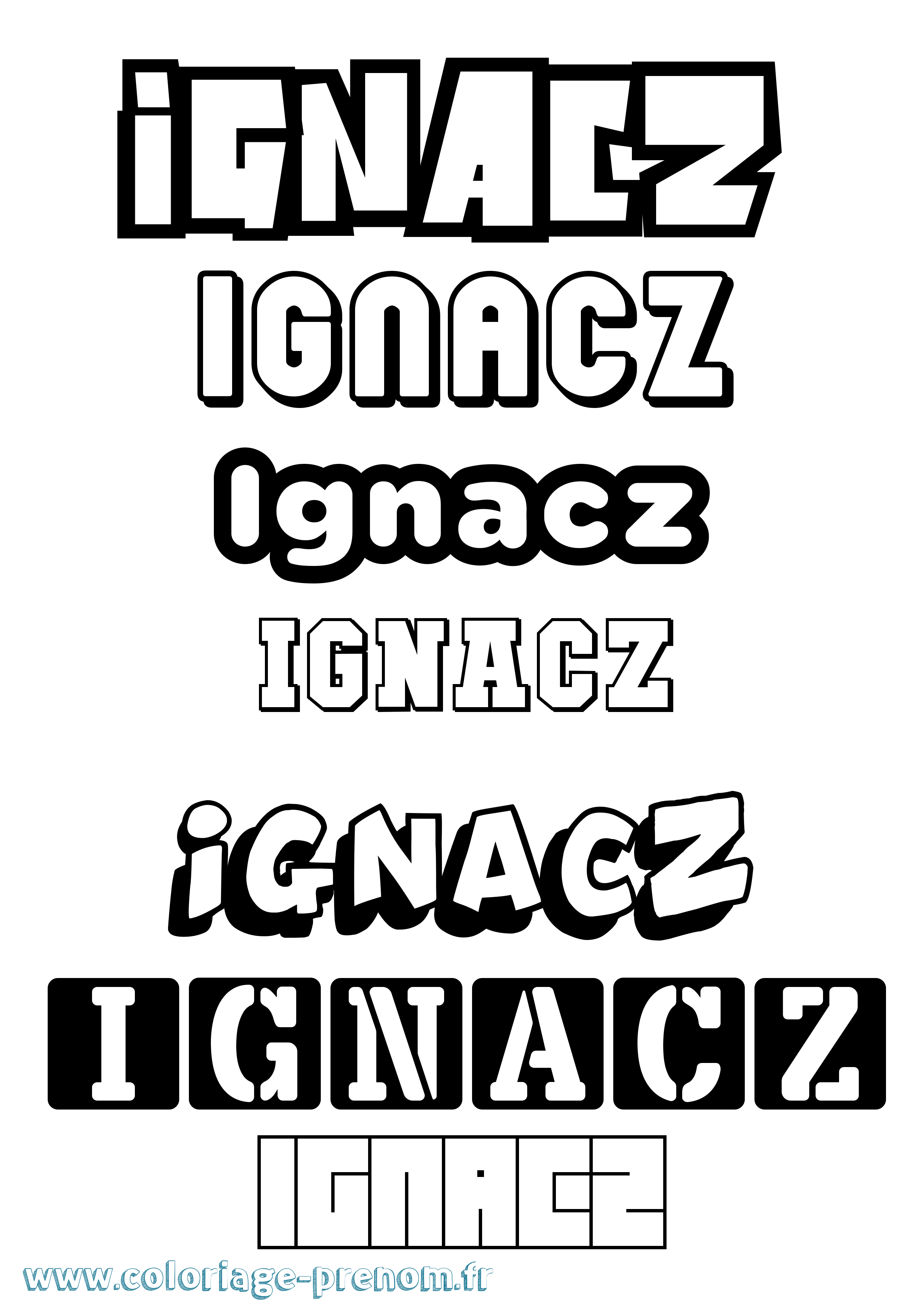 Coloriage Ignacz Simple Coloriage prénom Ignacz Simple