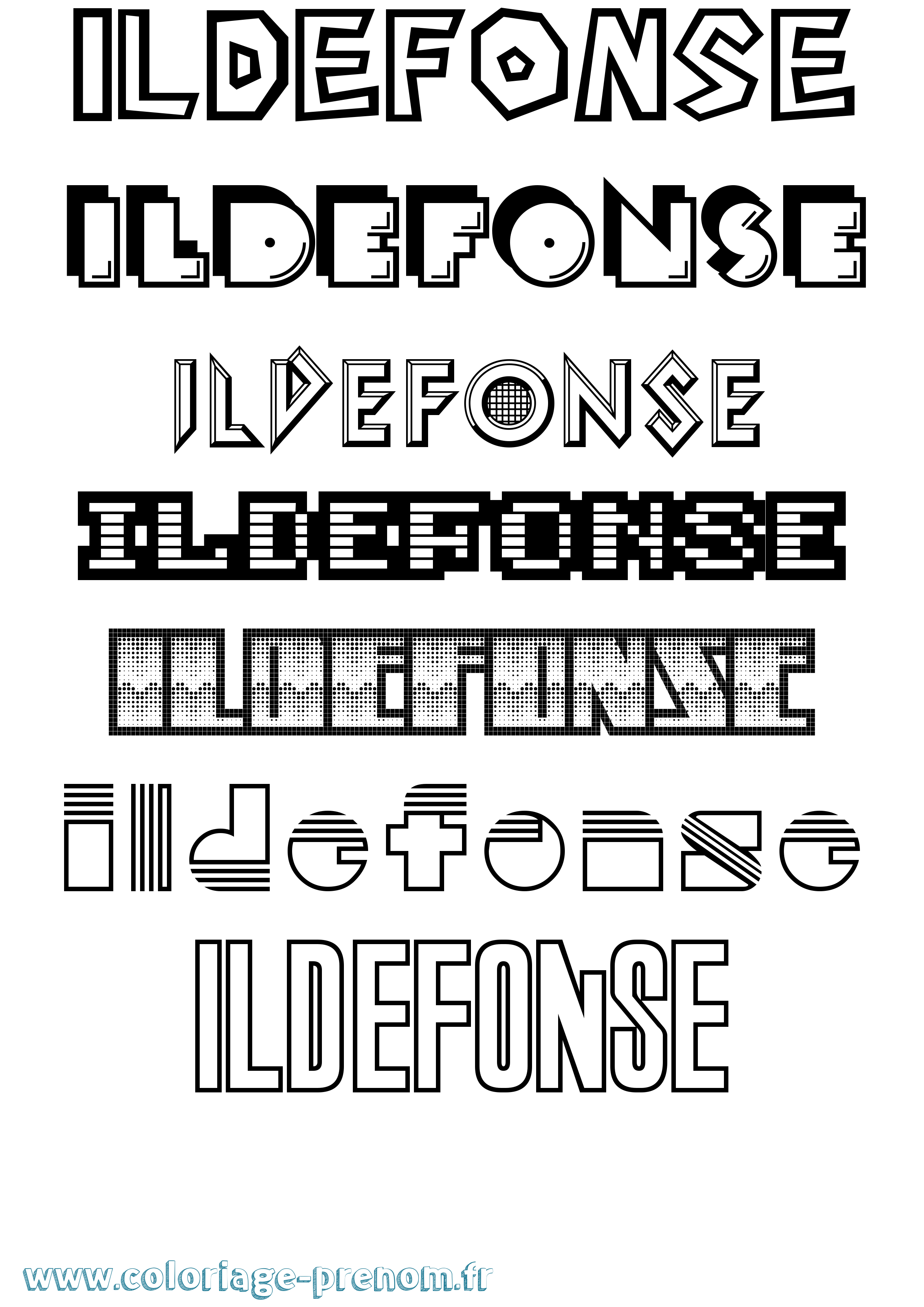 Coloriage Ildefonse Jeux Vidéos Coloriage prénom Ildefonse Jeux Vidéos