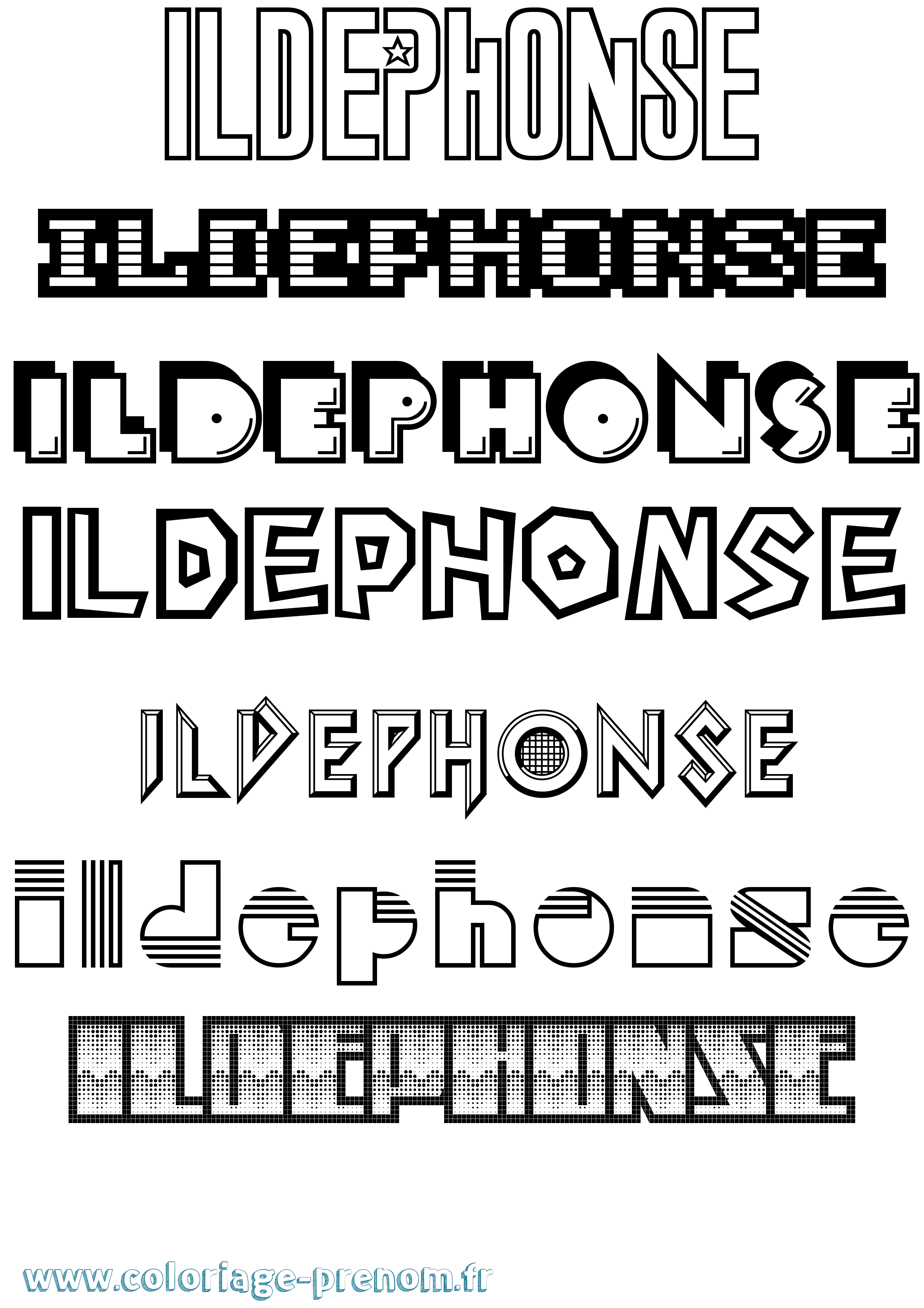 Coloriage Ildephonse Jeux Vidéos Coloriage prénom Ildephonse Jeux Vidéos