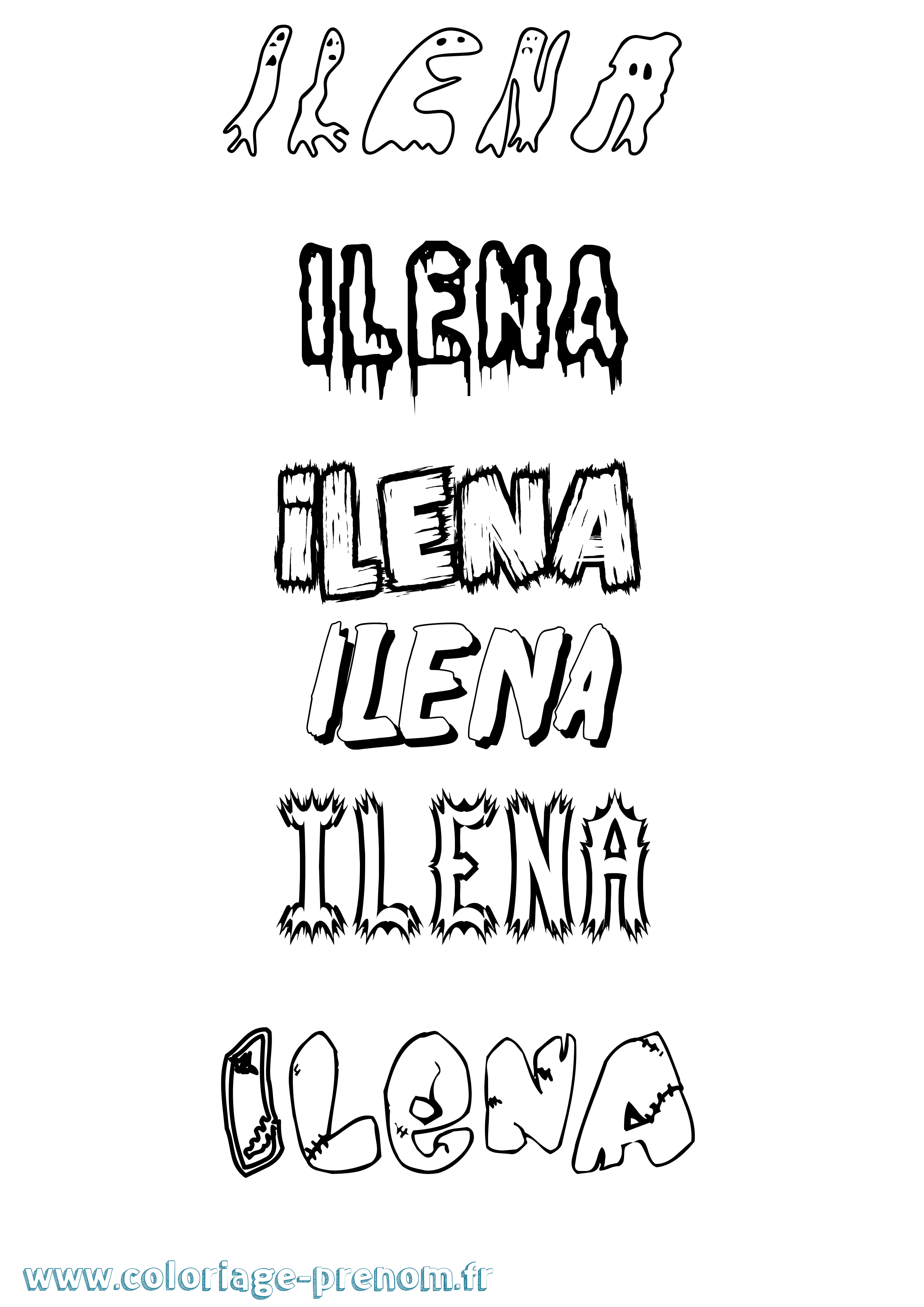 Coloriage Ilena Frisson Coloriage prénom Ilena Frisson