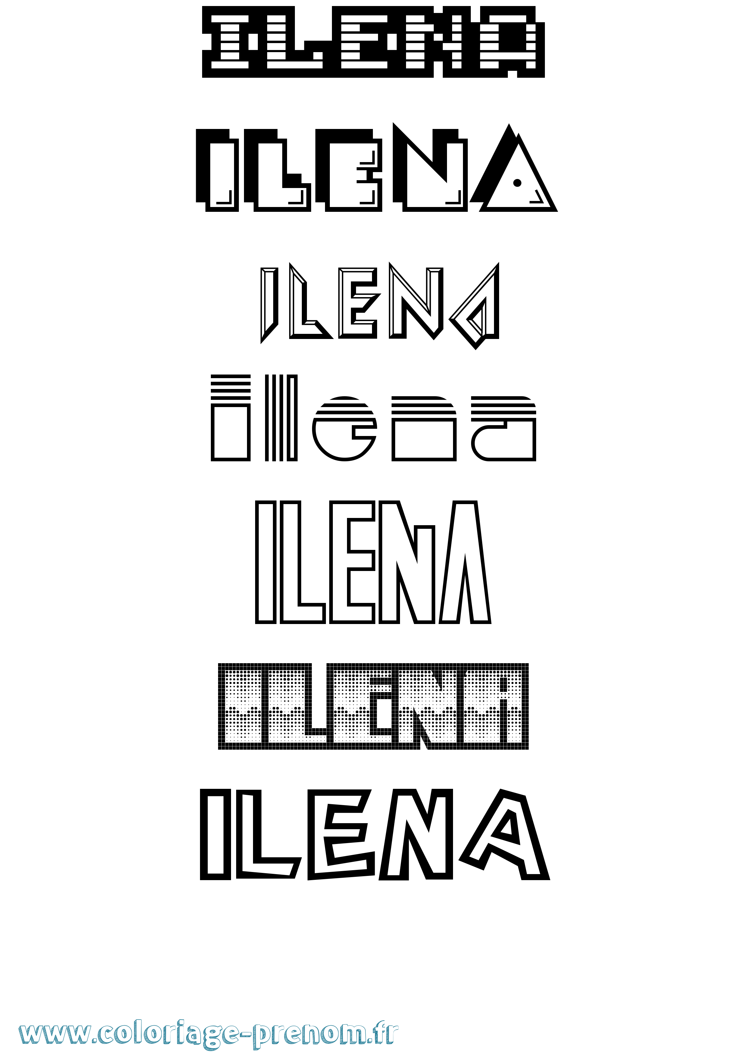 Coloriage Ilena Jeux Vidéos Coloriage prénom Ilena Jeux Vidéos