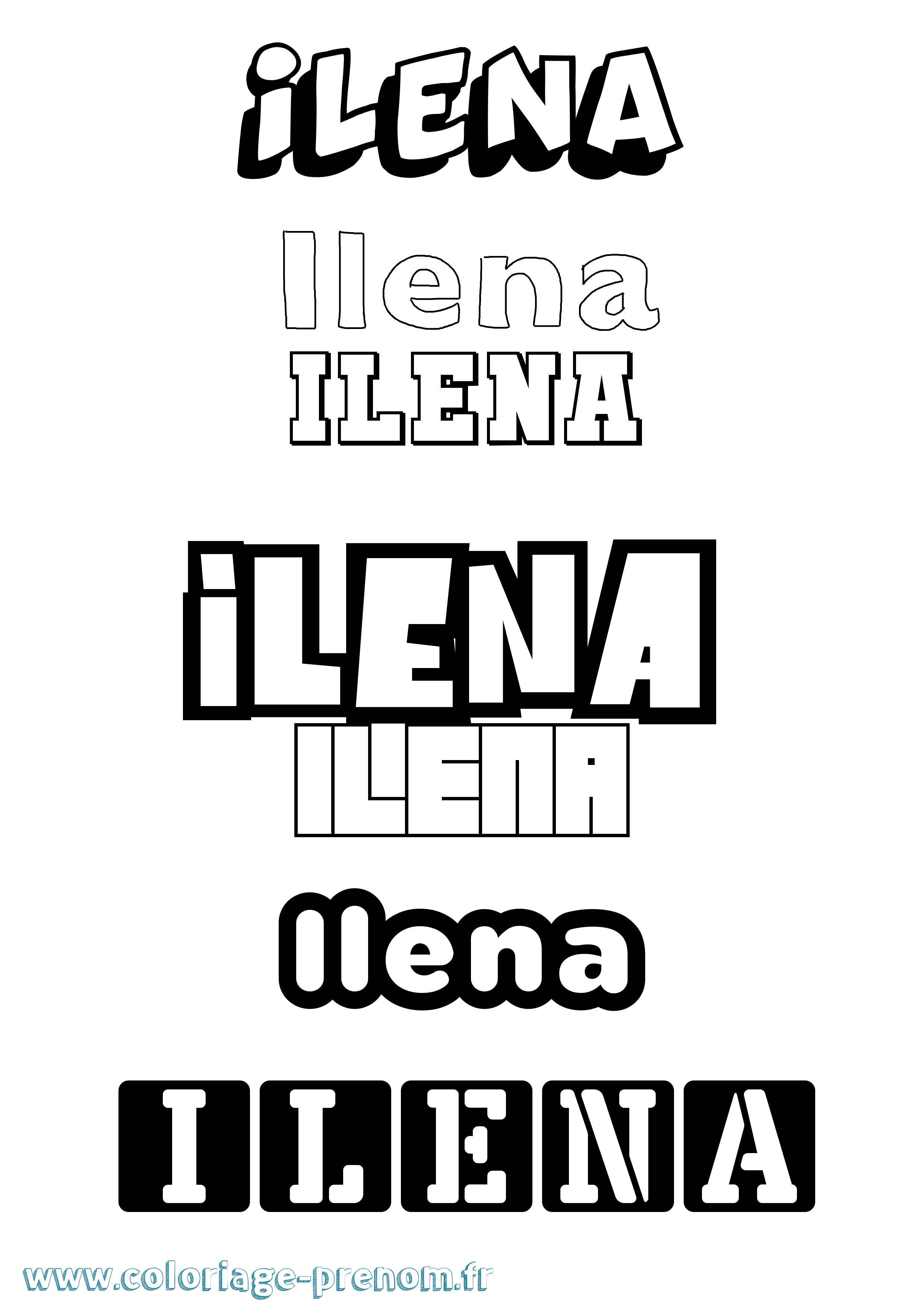 Coloriage Ilena Simple Coloriage prénom Ilena Simple