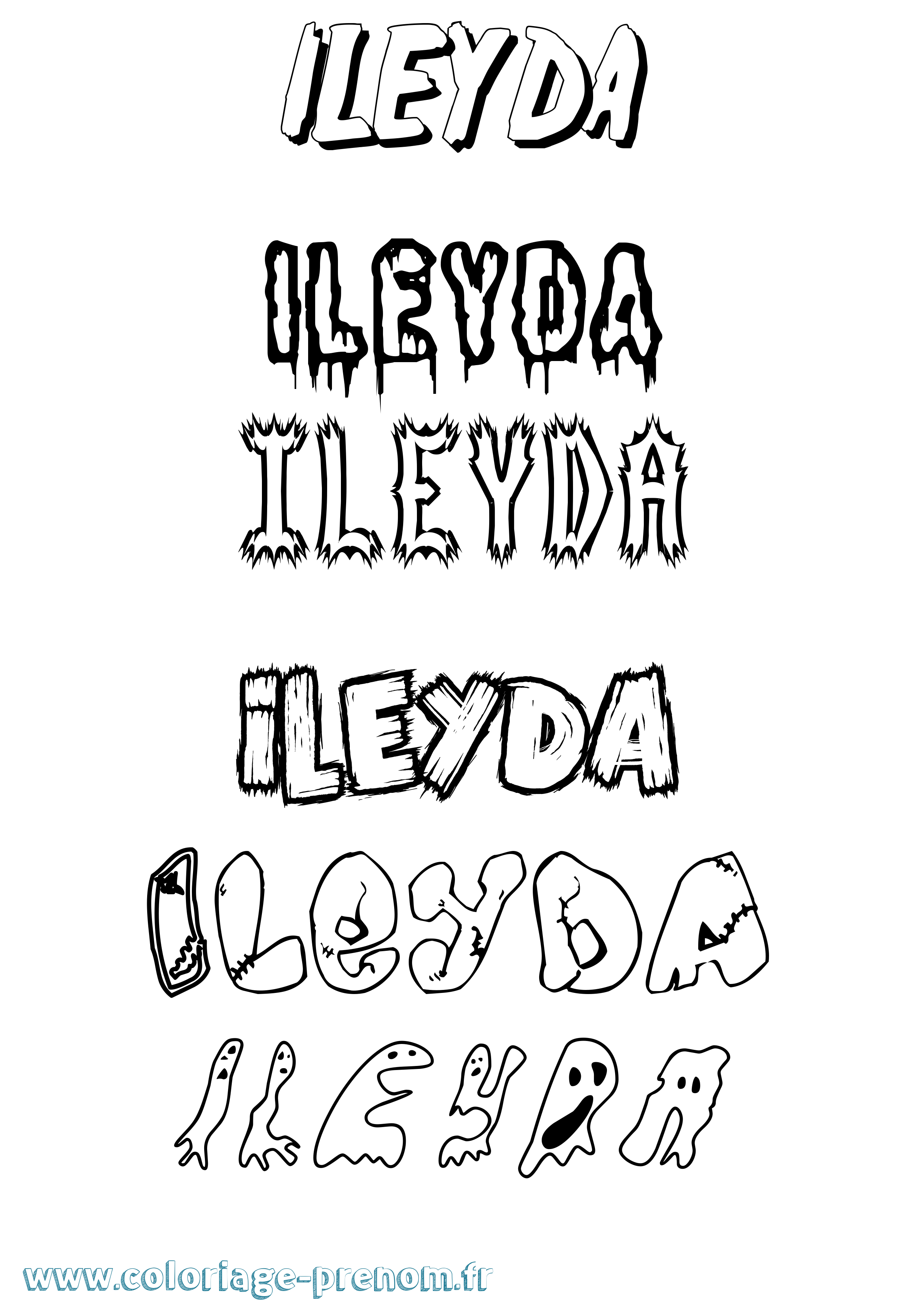 Coloriage Ileyda Frisson Coloriage prénom Ileyda Frisson