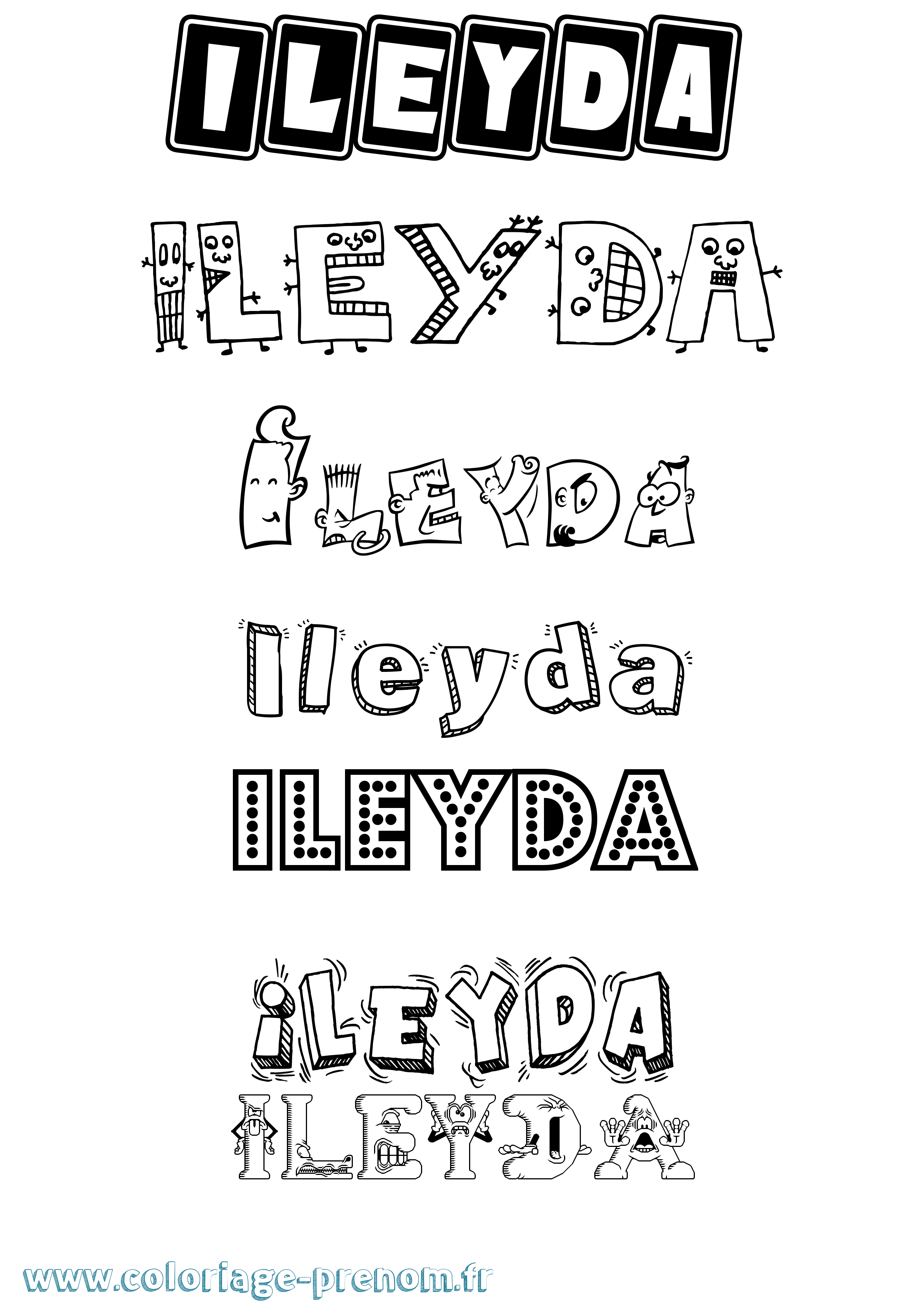 Coloriage Ileyda Fun Coloriage prénom Ileyda Fun