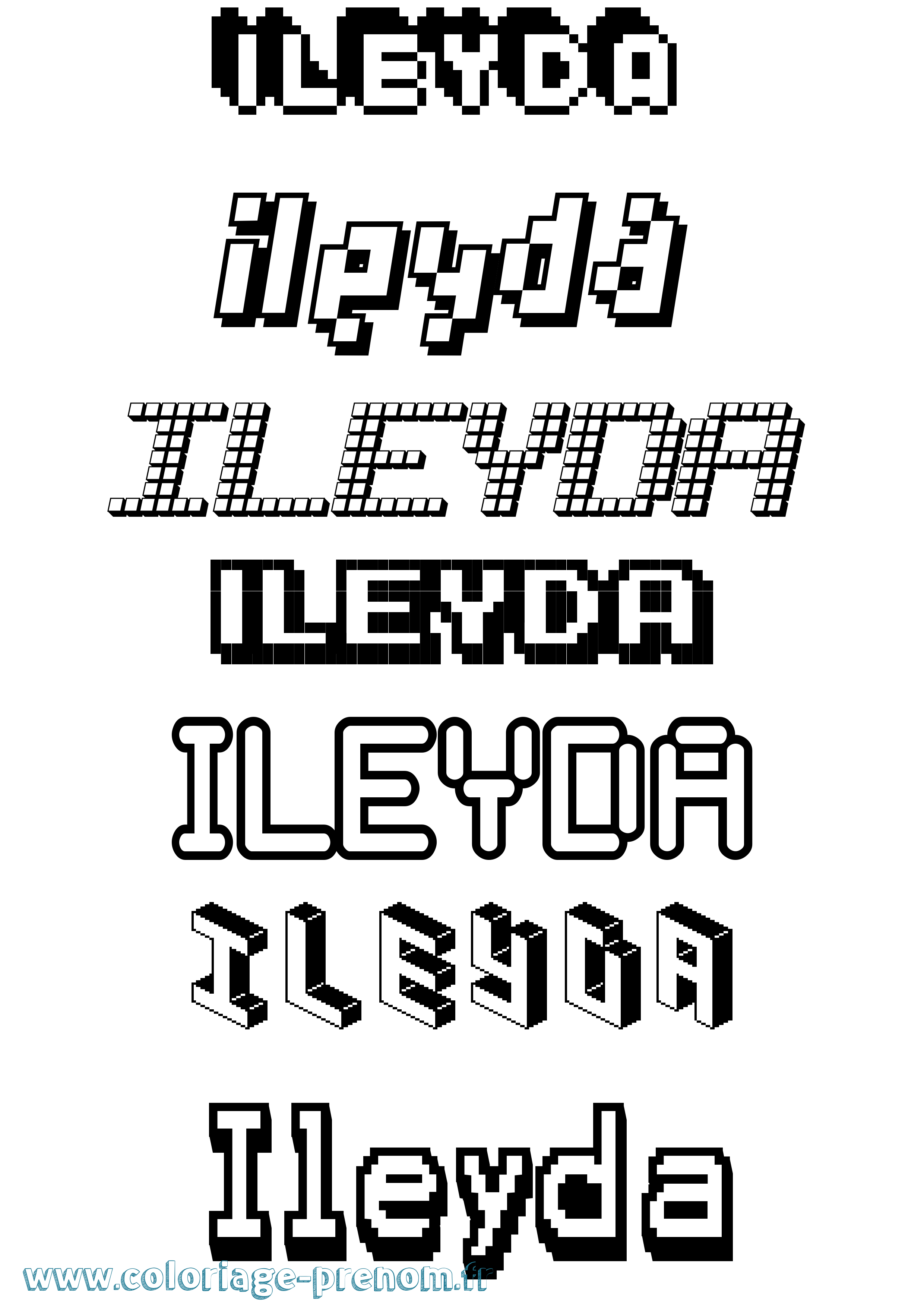 Coloriage Ileyda Pixel Coloriage prénom Ileyda Pixel