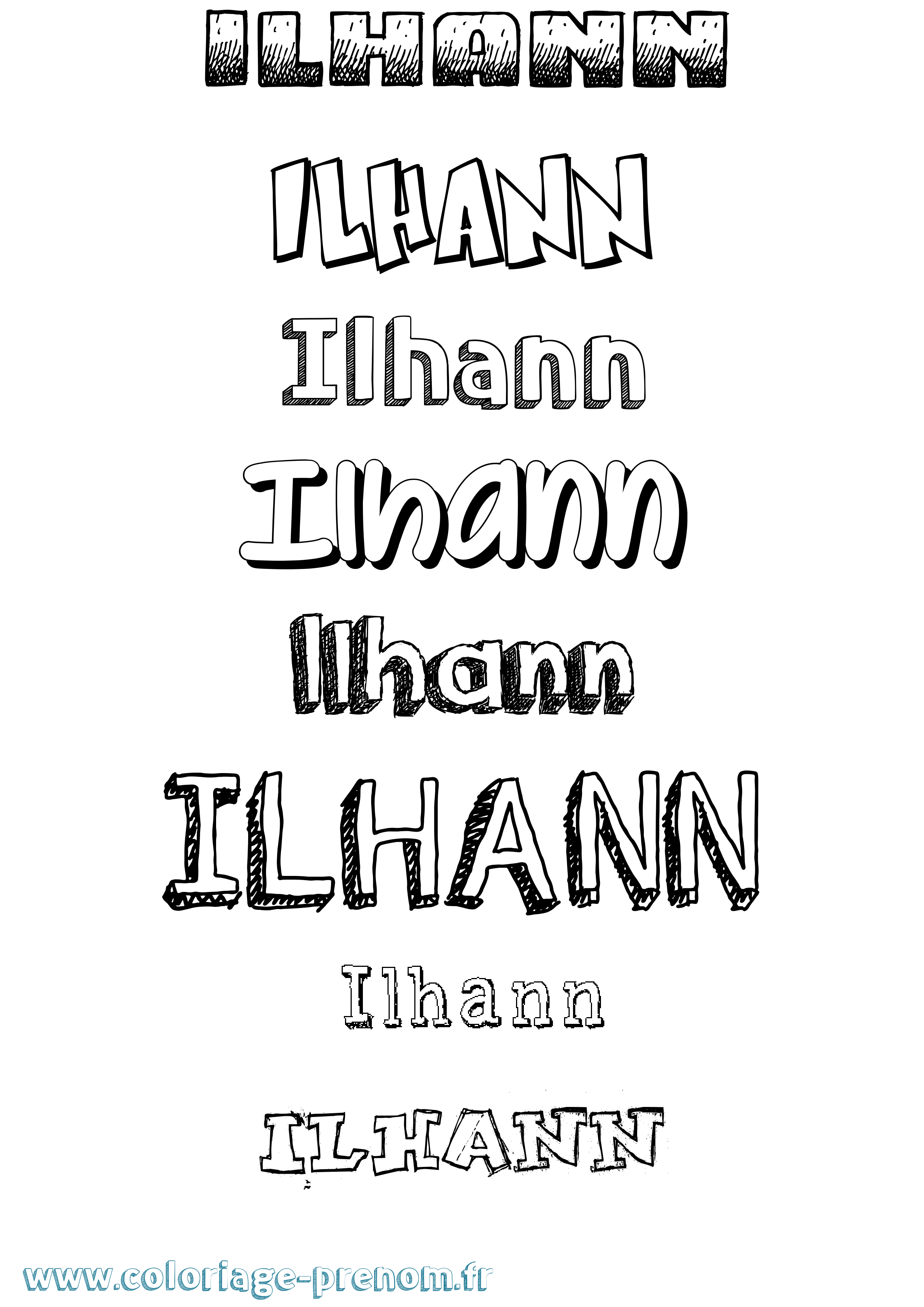 Coloriage Ilhann Dessiné Coloriage prénom Ilhann Dessiné