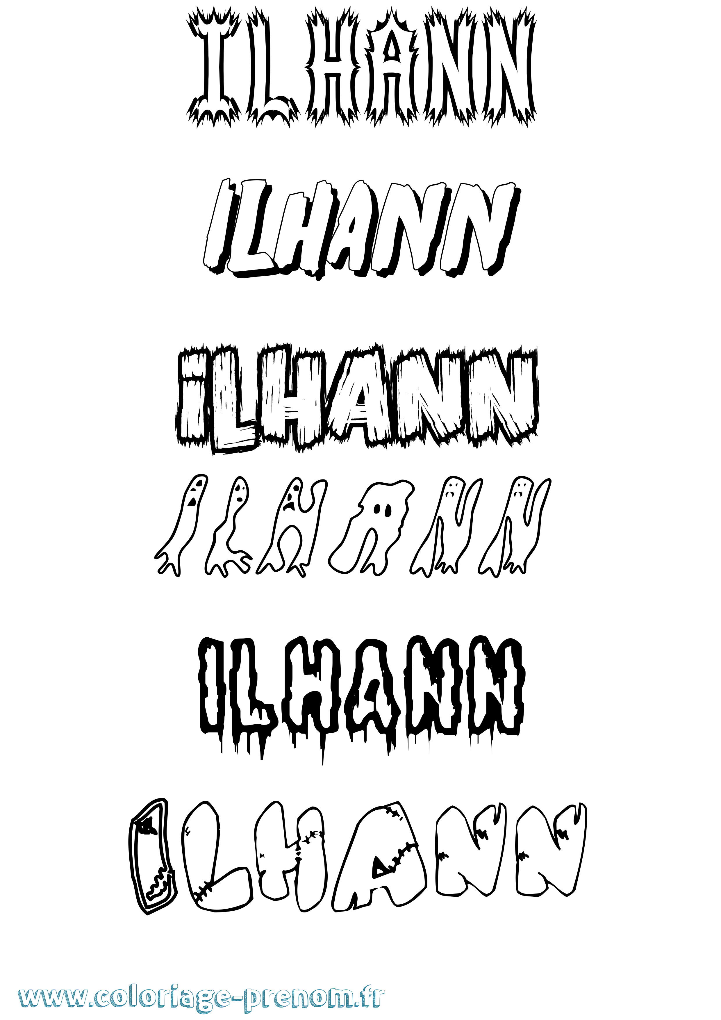 Coloriage Ilhann Frisson Coloriage prénom Ilhann Frisson