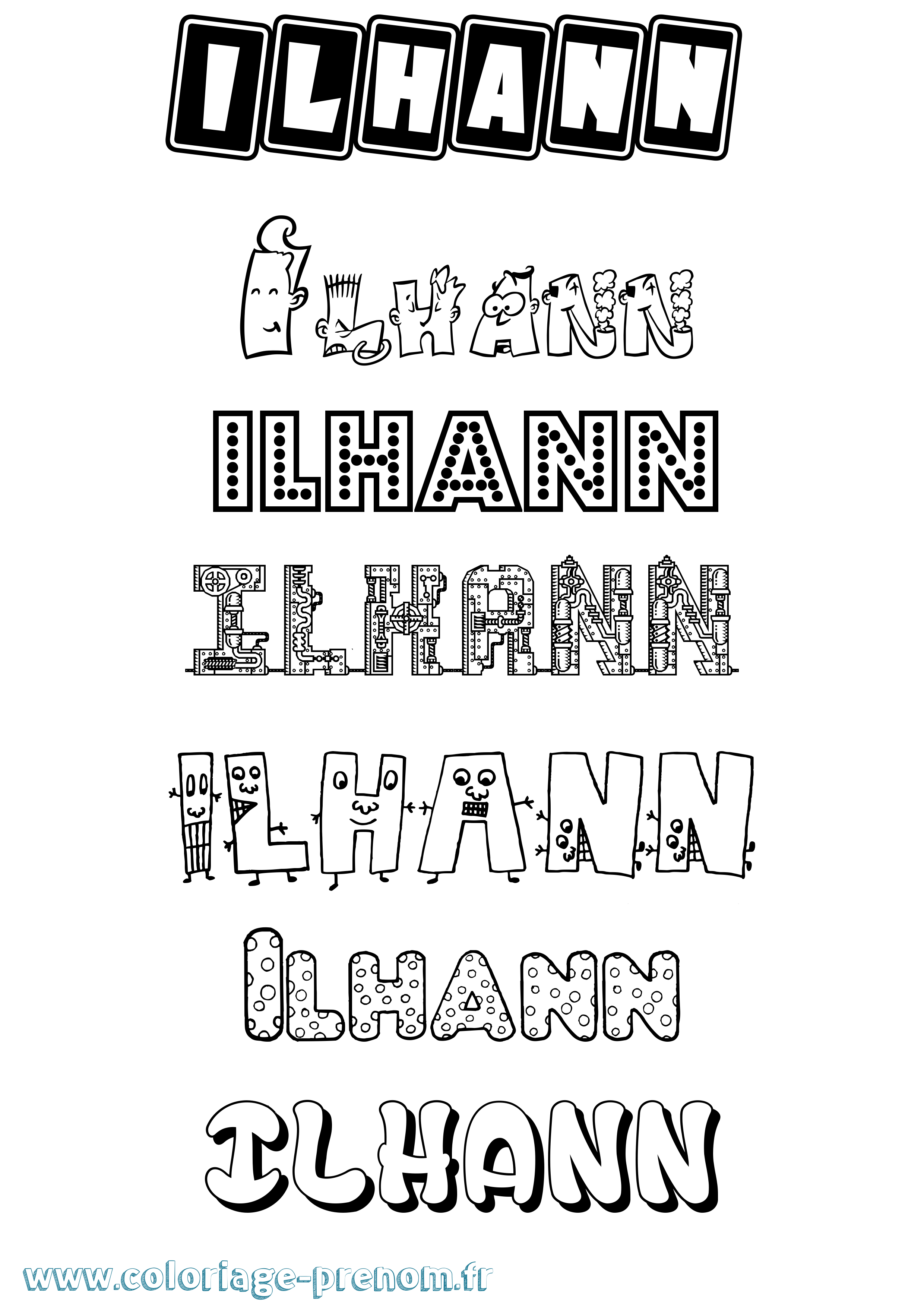 Coloriage Ilhann Fun Coloriage prénom Ilhann Fun