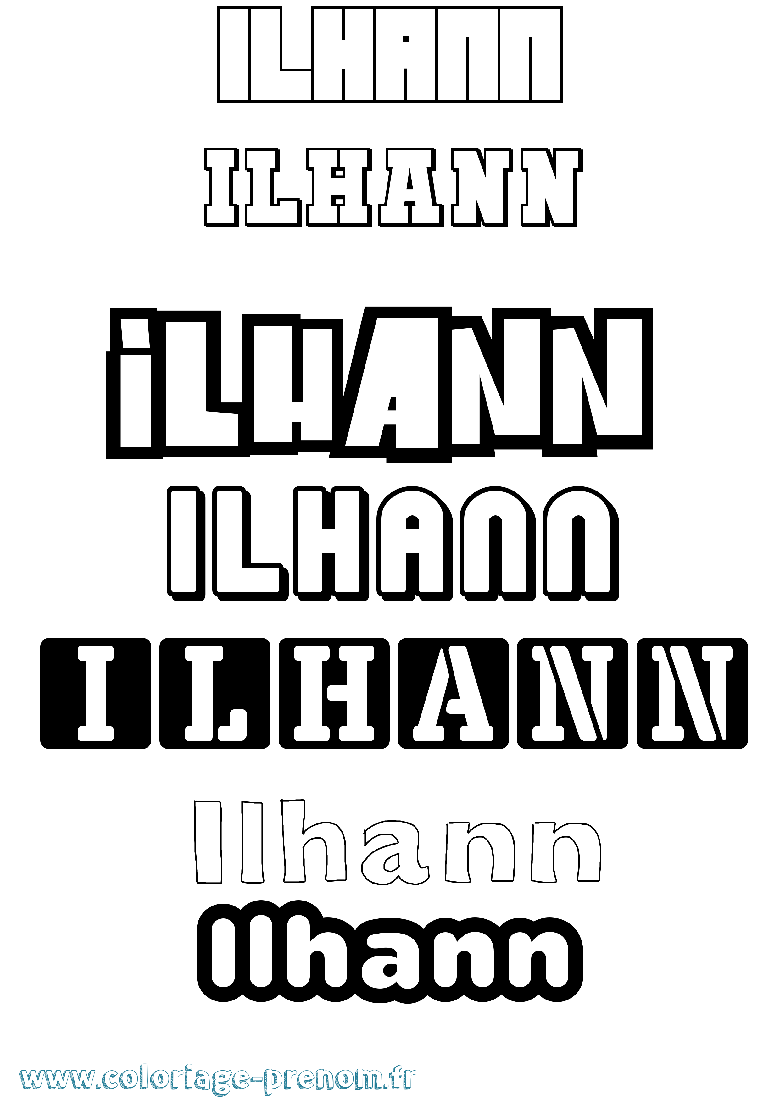 Coloriage Ilhann Simple Coloriage prénom Ilhann Simple