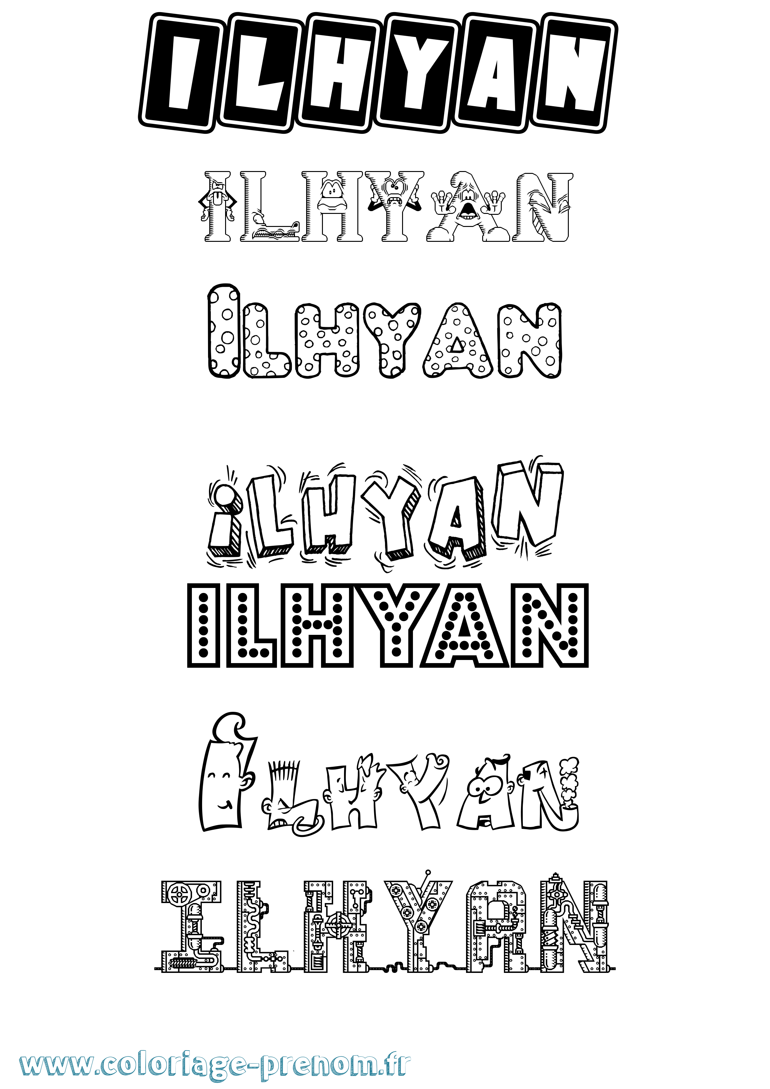 Coloriage Ilhyan Fun Coloriage prénom Ilhyan Fun