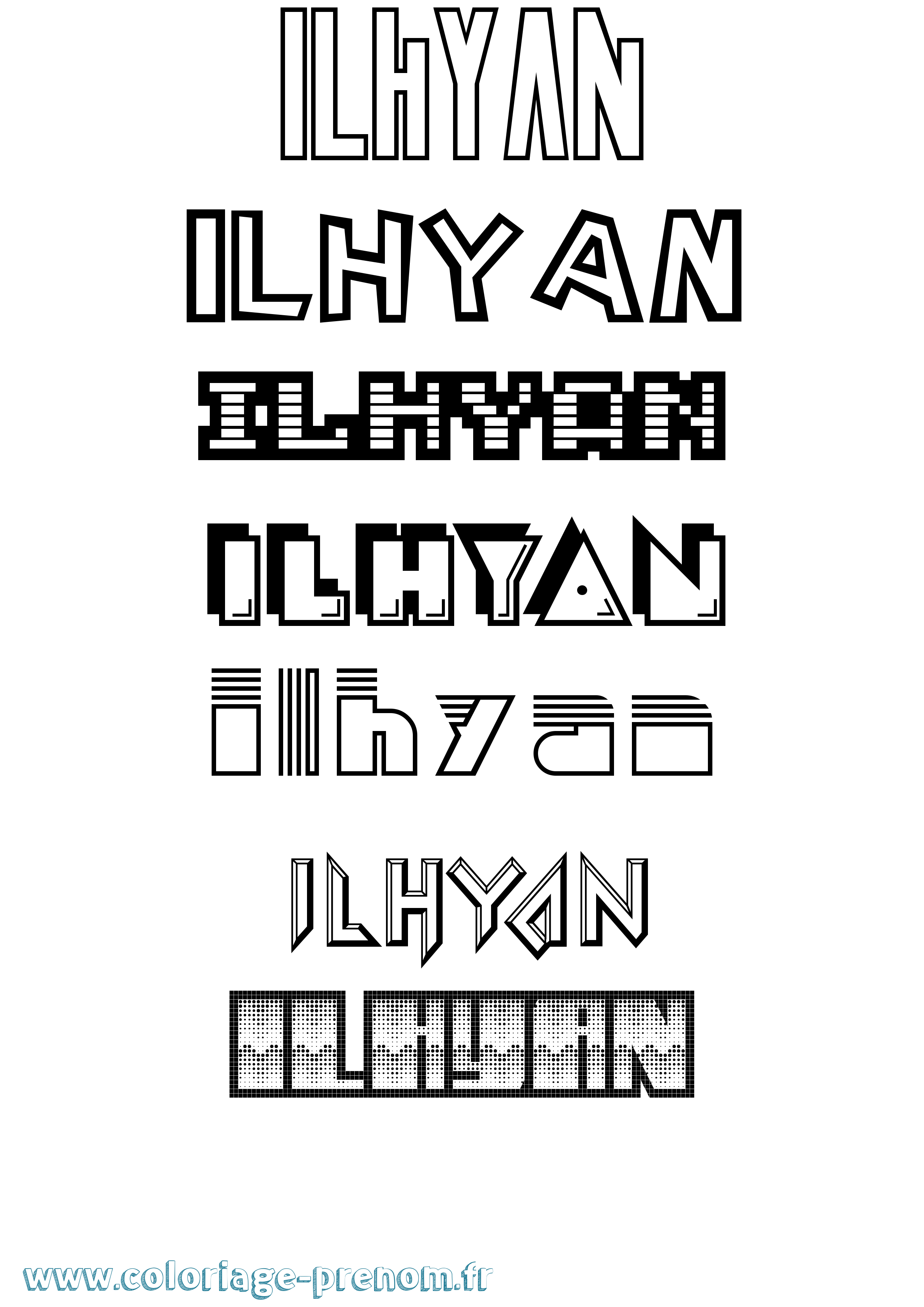 Coloriage Ilhyan Jeux Vidéos Coloriage prénom Ilhyan Jeux Vidéos
